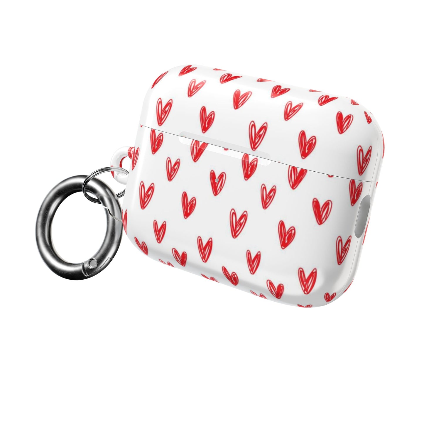 Handdrawn Red Hearts AirPod Case | Cute Heart Pattern AirPods Cover