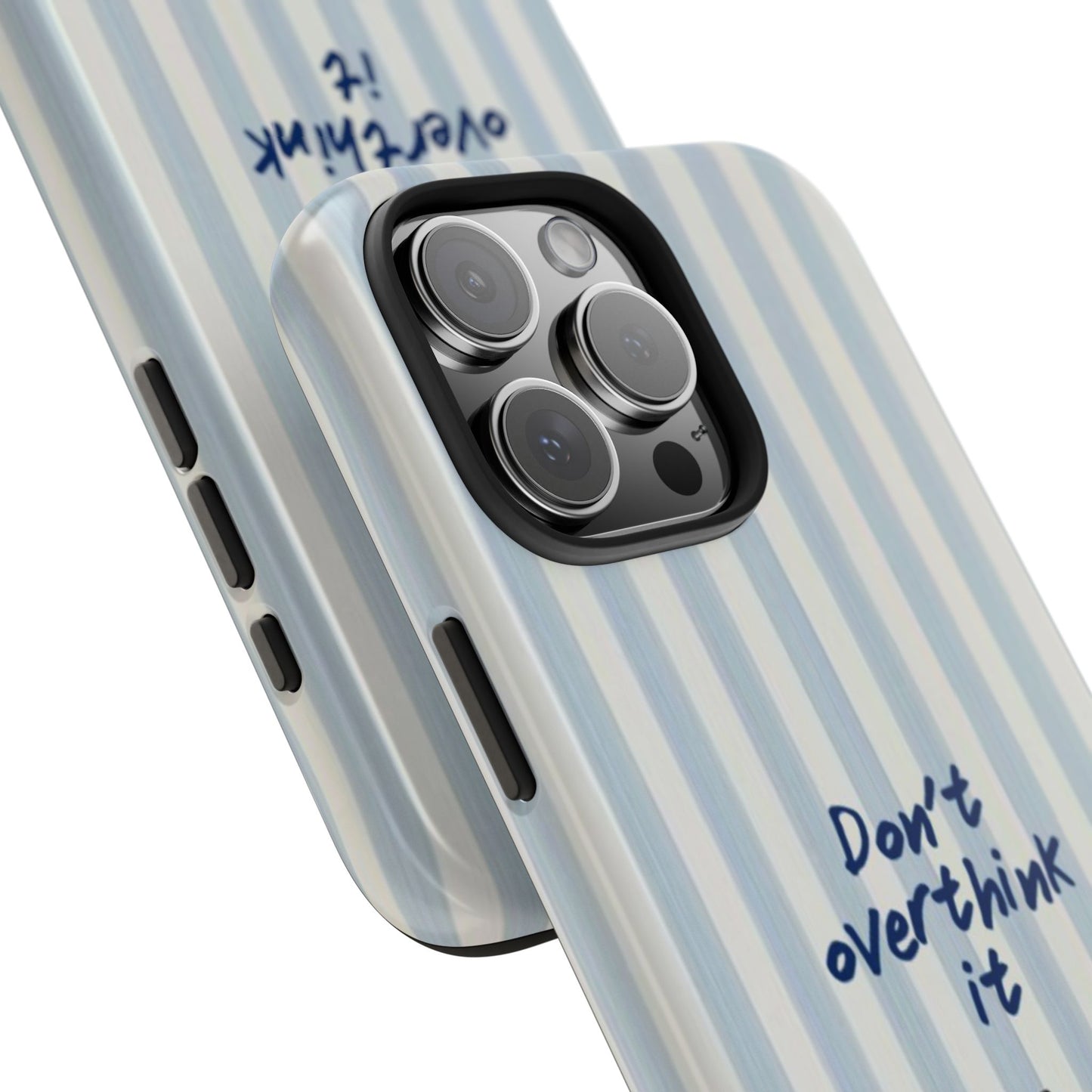 Snoopy "Don't Overthink It" Tough Phone Case — Striped Protective Cover