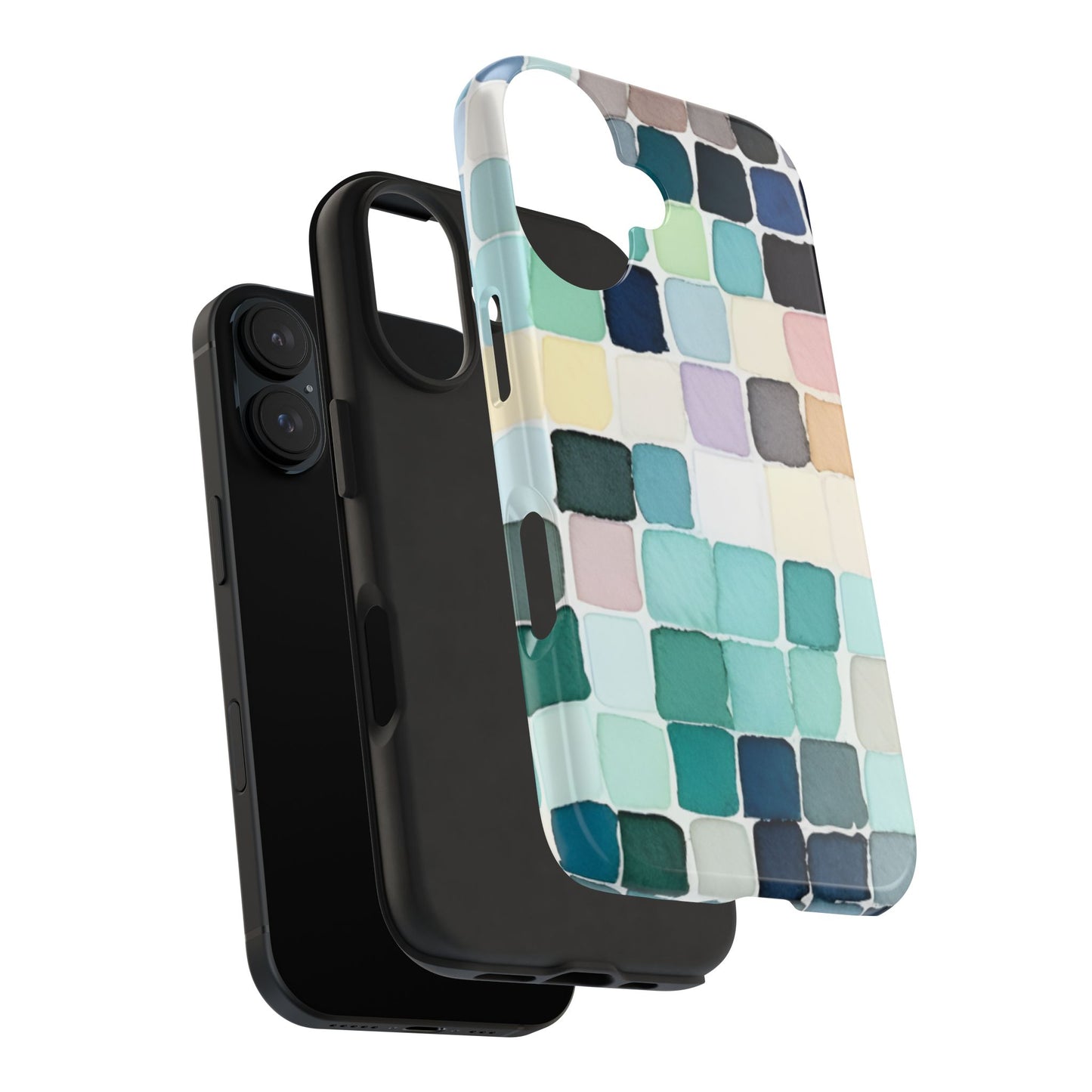 Watercolor —  Abstract Mosaic Tough Phone Case Pastel Tile Protective Cover