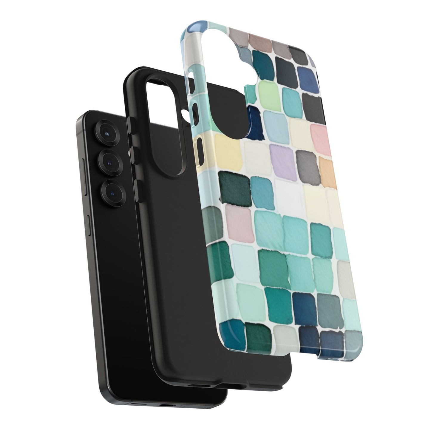 Watercolor —  Abstract Mosaic Tough Phone Case Pastel Tile Protective Cover