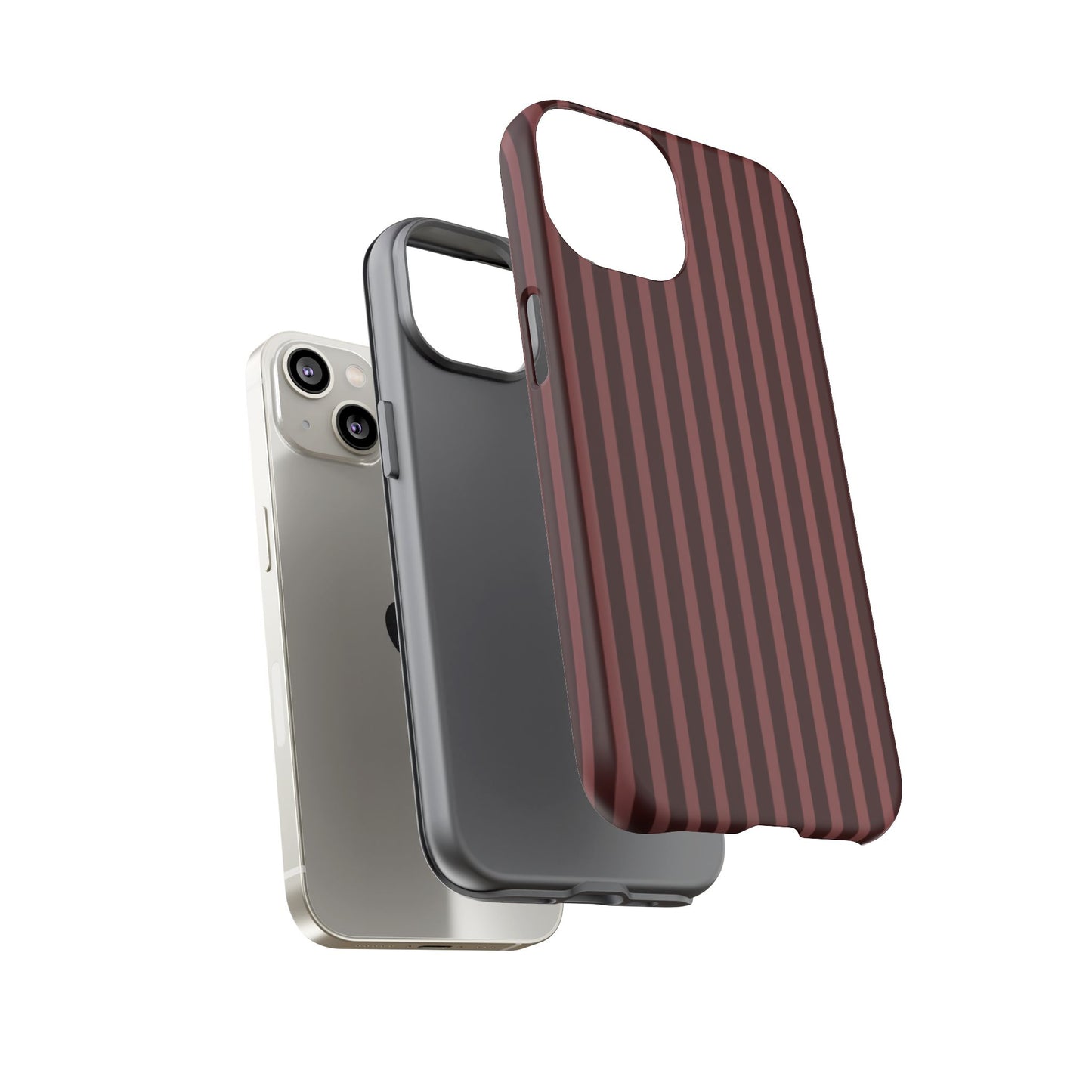 Striped Double Burgundy  — Tough Phone Case