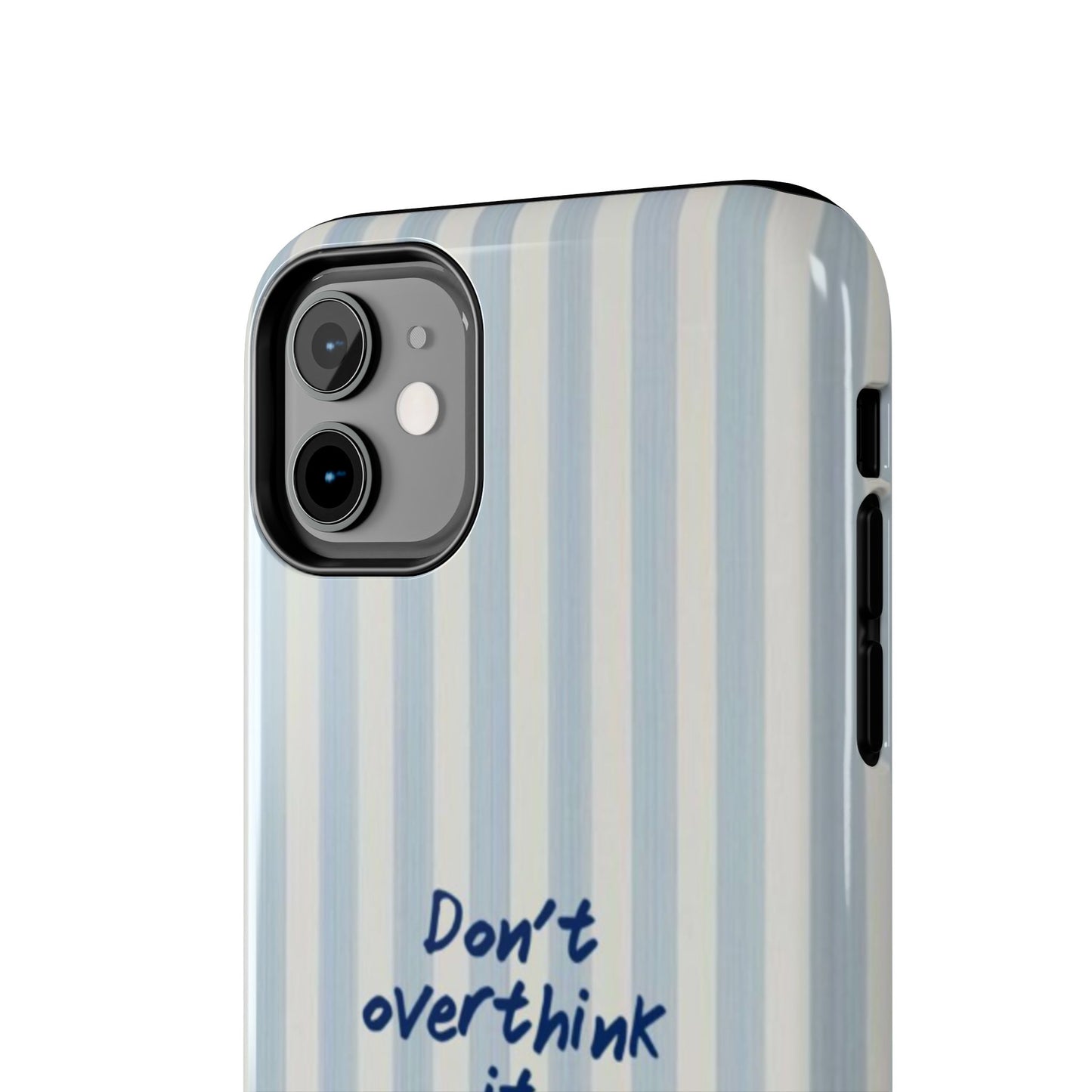 Snoopy "Don't Overthink It" Tough Phone Case — Striped Protective Cover