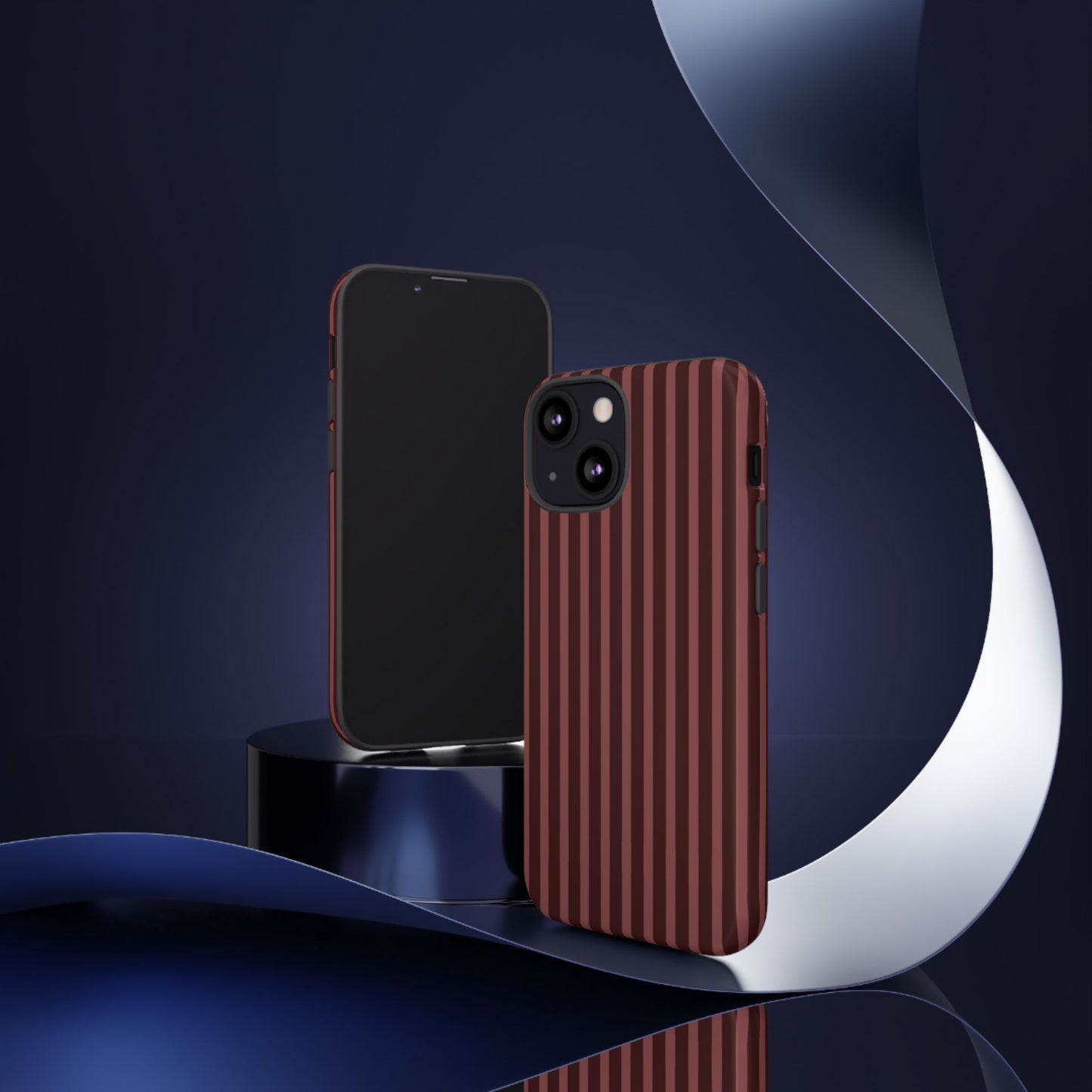 Striped Double Burgundy  — Tough Phone Case
