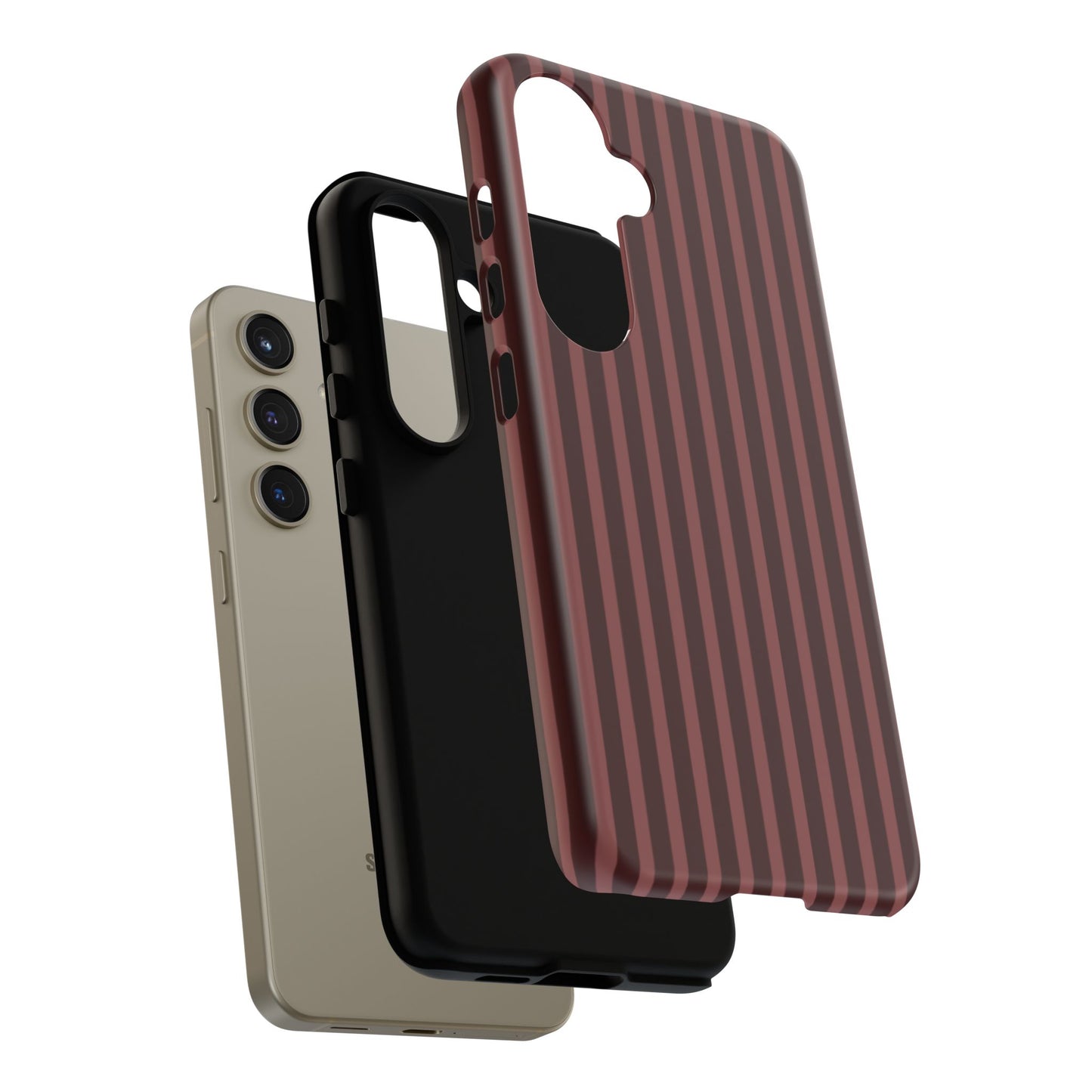 Striped Double Burgundy  — Tough Phone Case