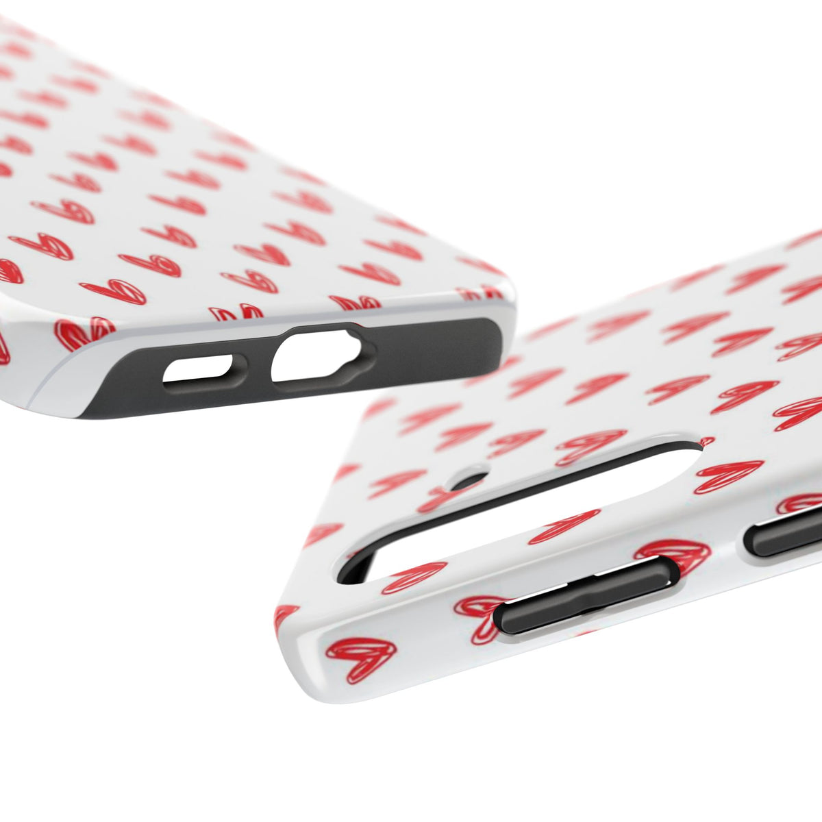 Love Notes | Red Hand-Drawn Hearts Phone Case Tough Phone Case