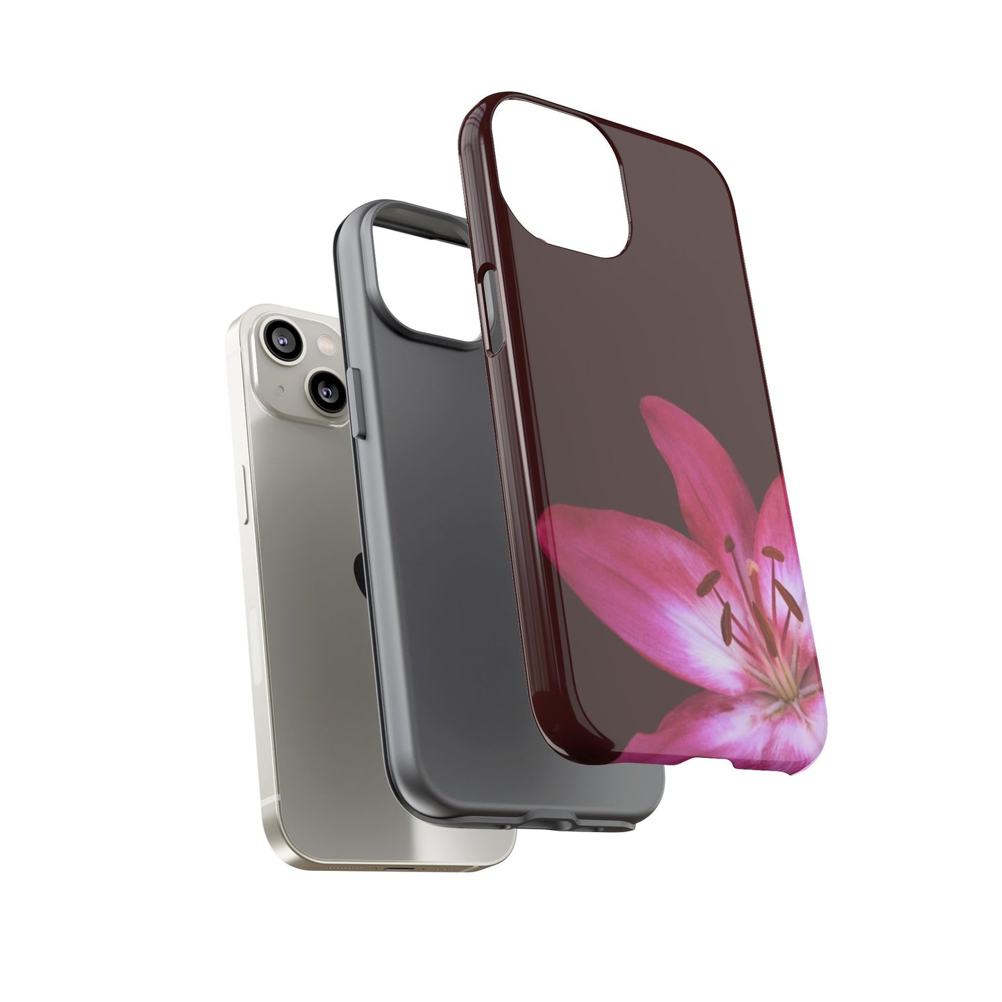 Burgundy Lily Floral – Phone Case Tough Case