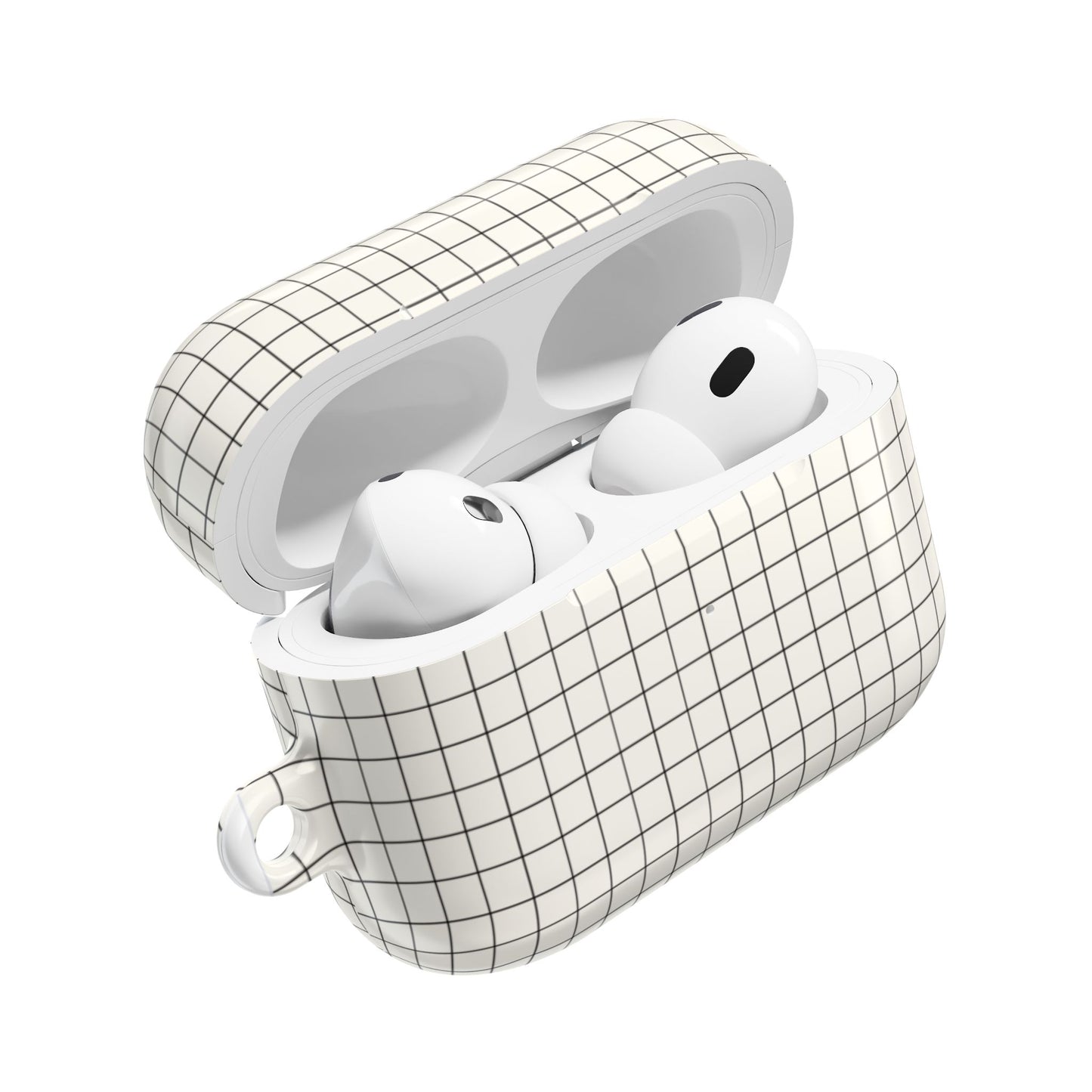 Minimal Grid Pattern AirPod Case | Black Checkered Design
