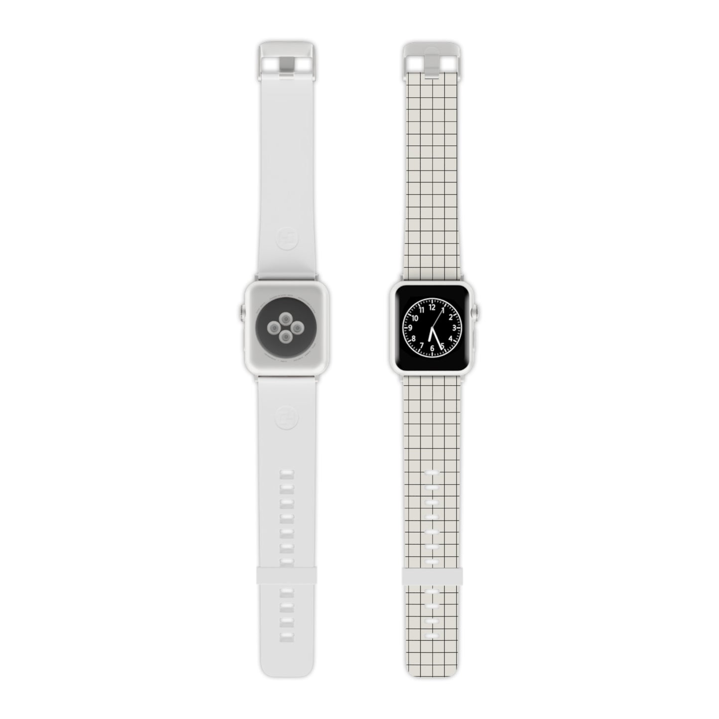 The Draft —  Apple Watch Minimalist White Plaid Strap