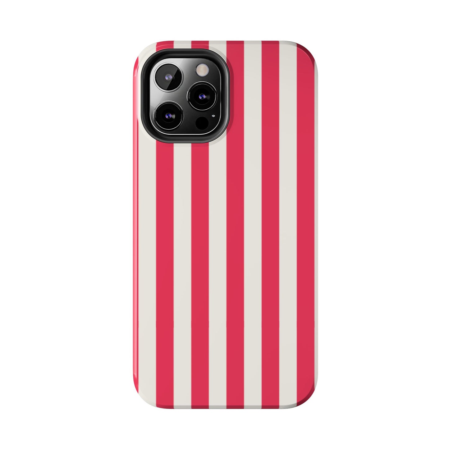 Red Strips — Red & White Vertical Stripe Tough Phone Case