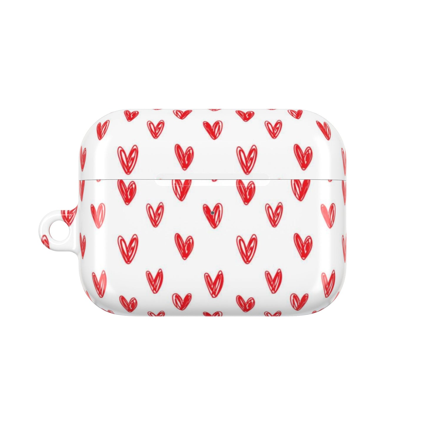 Handdrawn Red Hearts AirPod Case | Cute Heart Pattern AirPods Cover