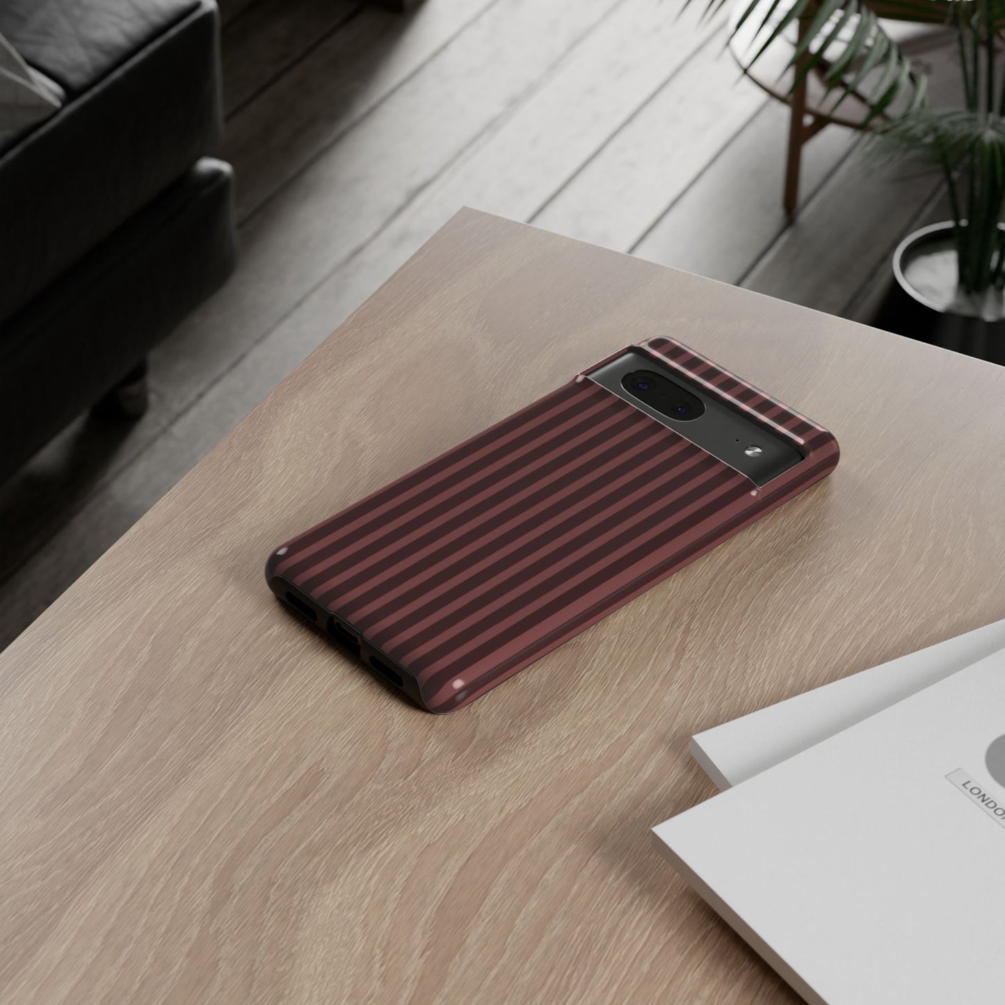 Striped Double Burgundy  — Tough Phone Case