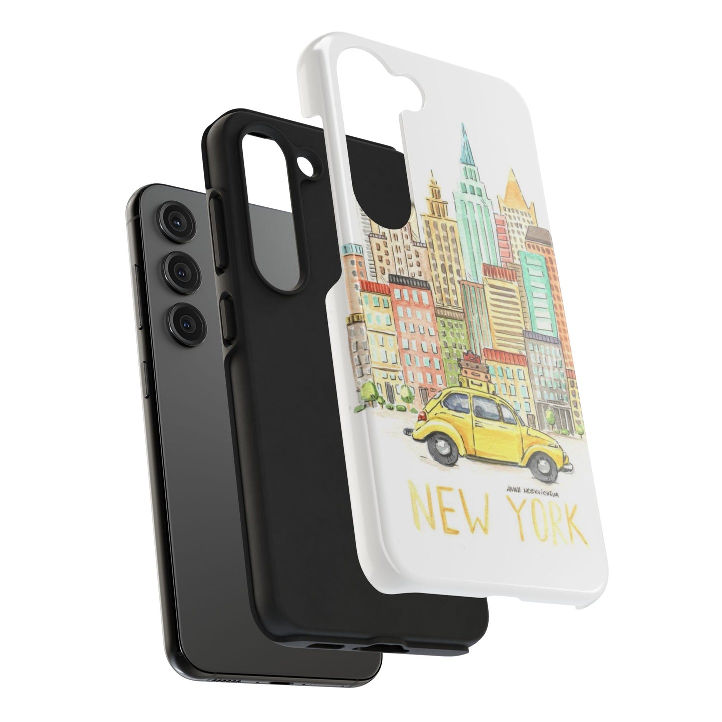 New York – New York Watercolor Skyline Tough Phone Case