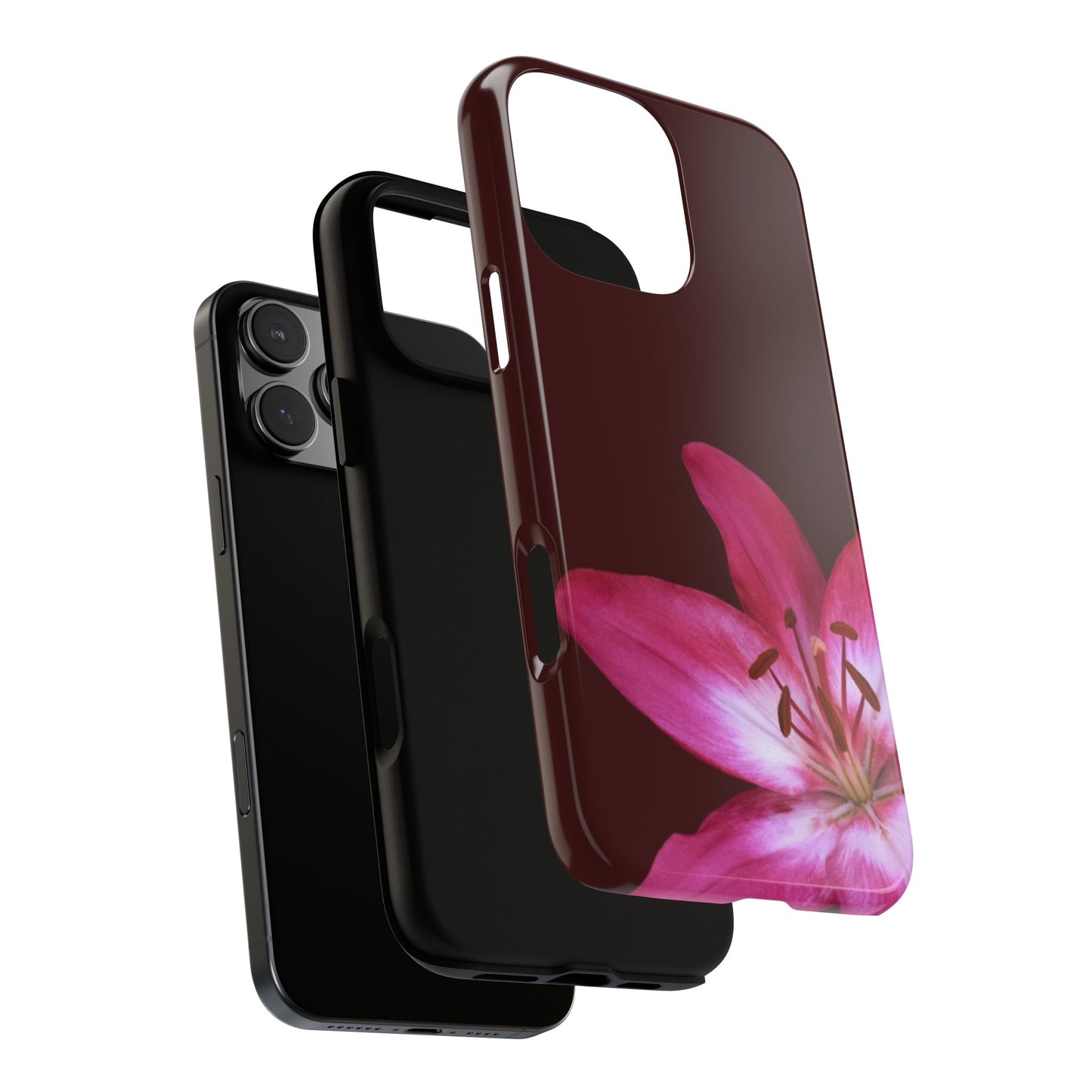Burgundy Lily Floral – Phone Case Tough Case