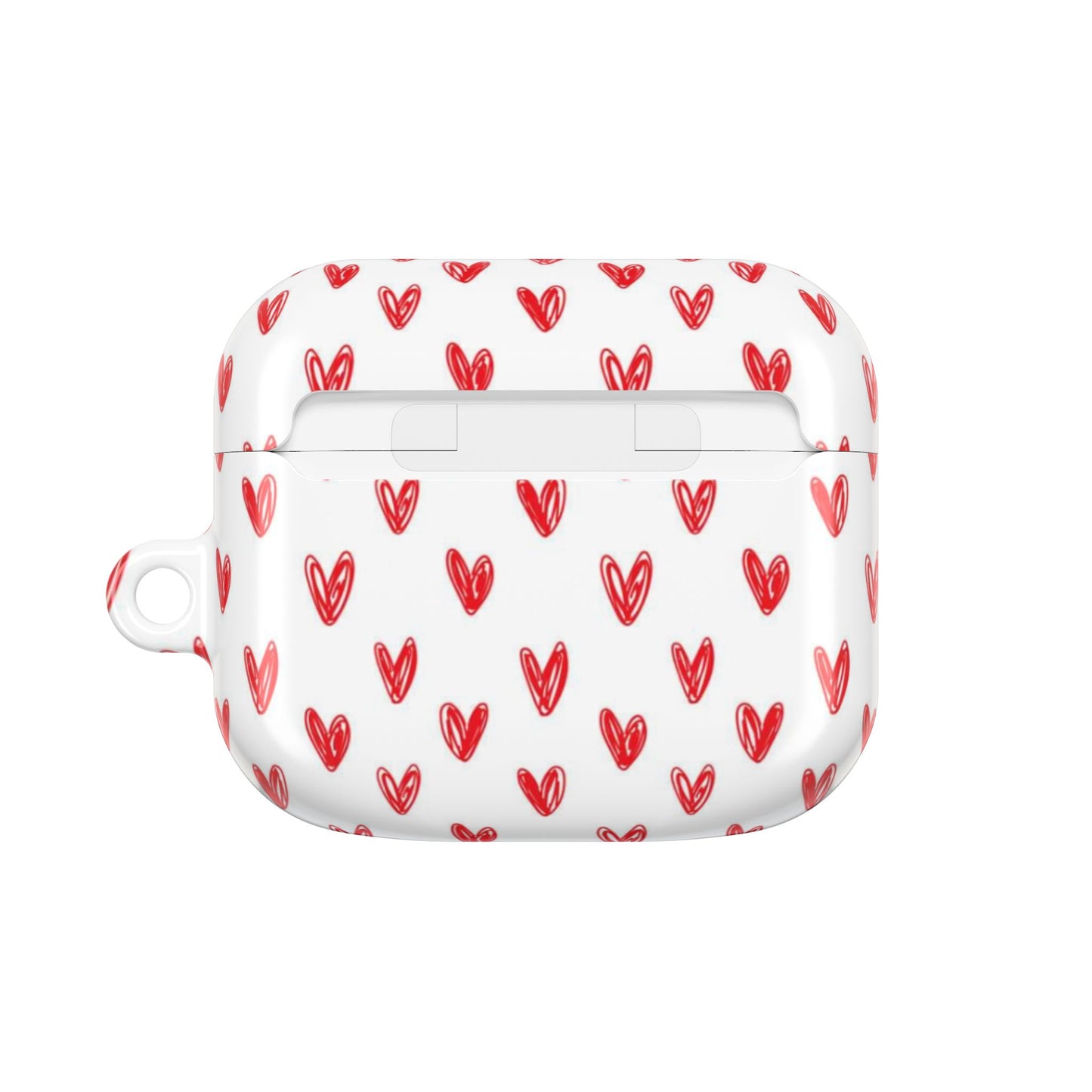 Handdrawn Red Hearts AirPod Case | Cute Heart Pattern AirPods Cover