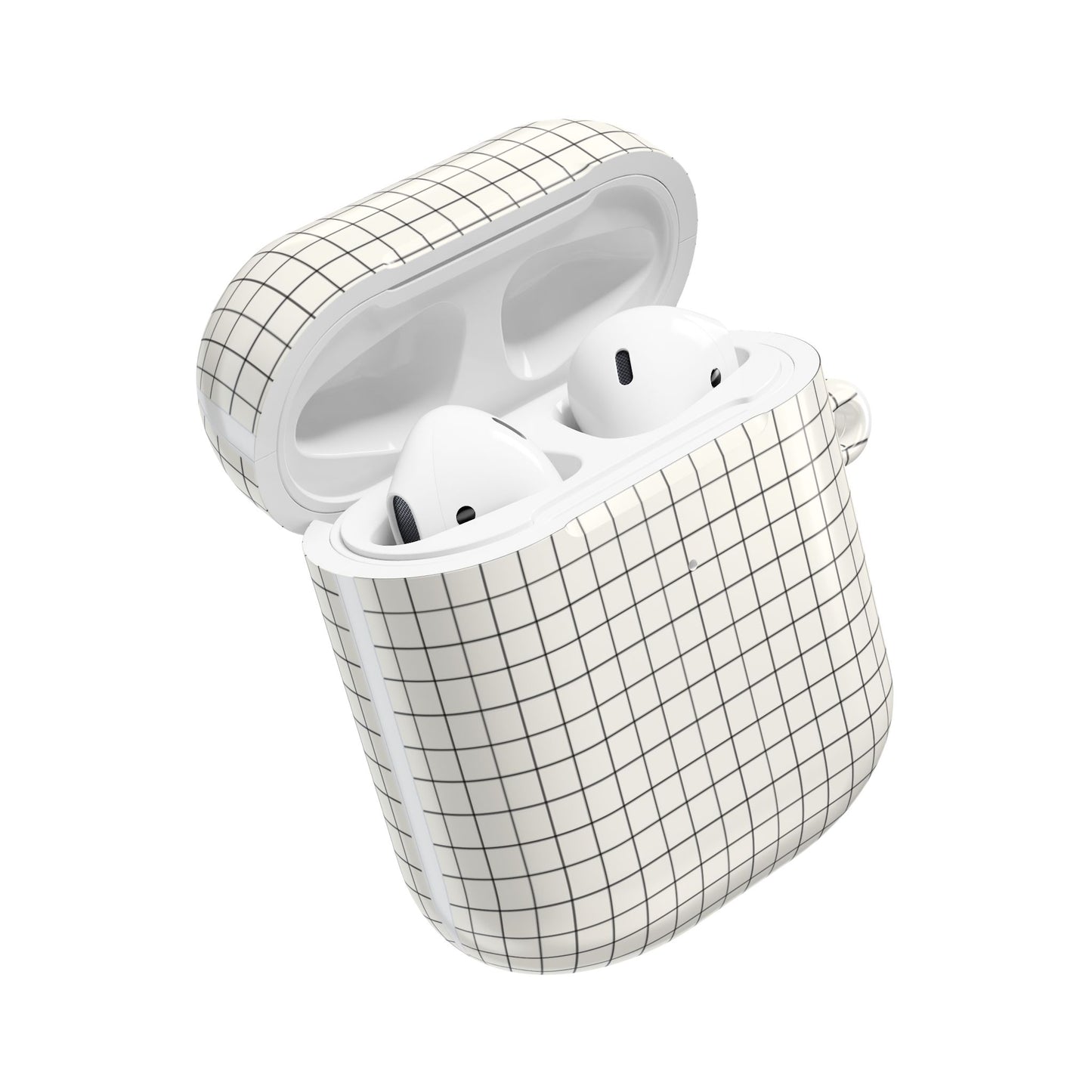 Minimal Grid Pattern AirPod Case | Black Checkered Design