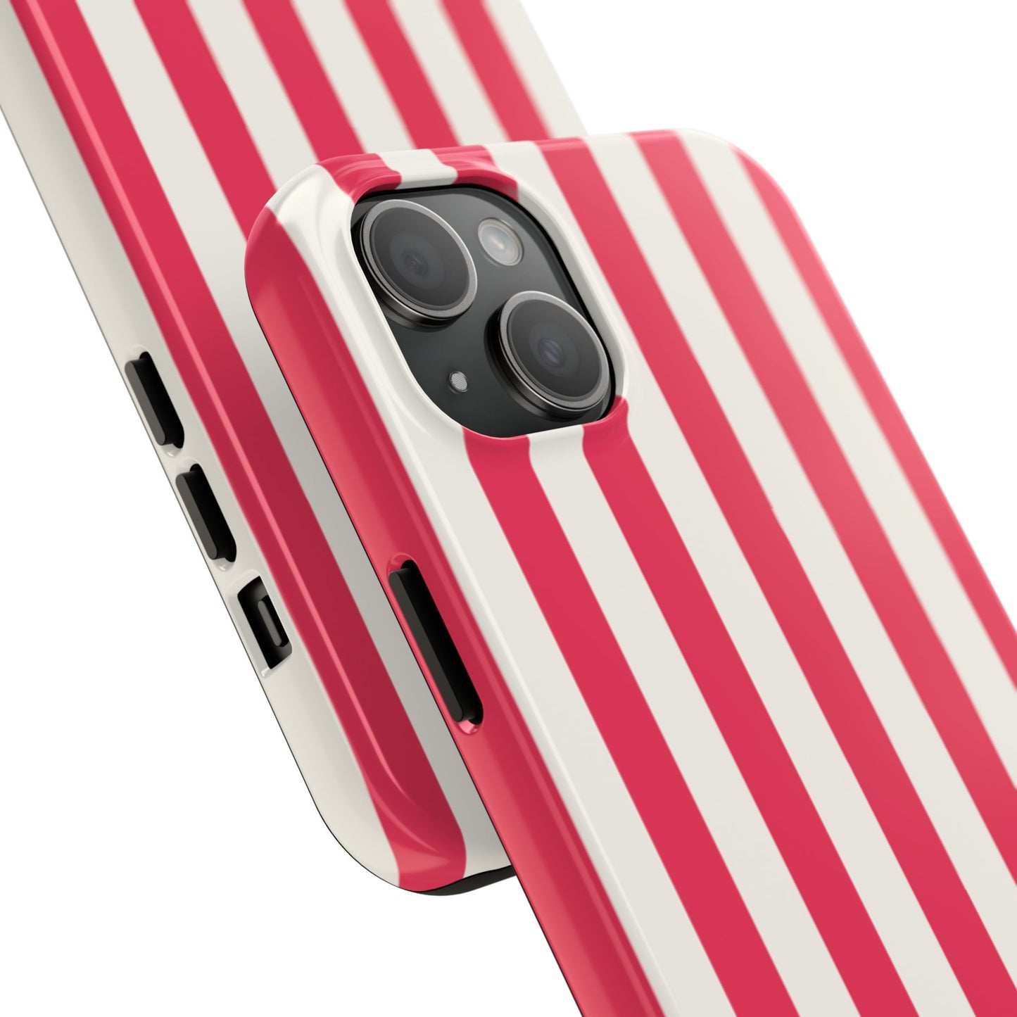 Red Strips — Red & White Vertical Stripe Tough Phone Case