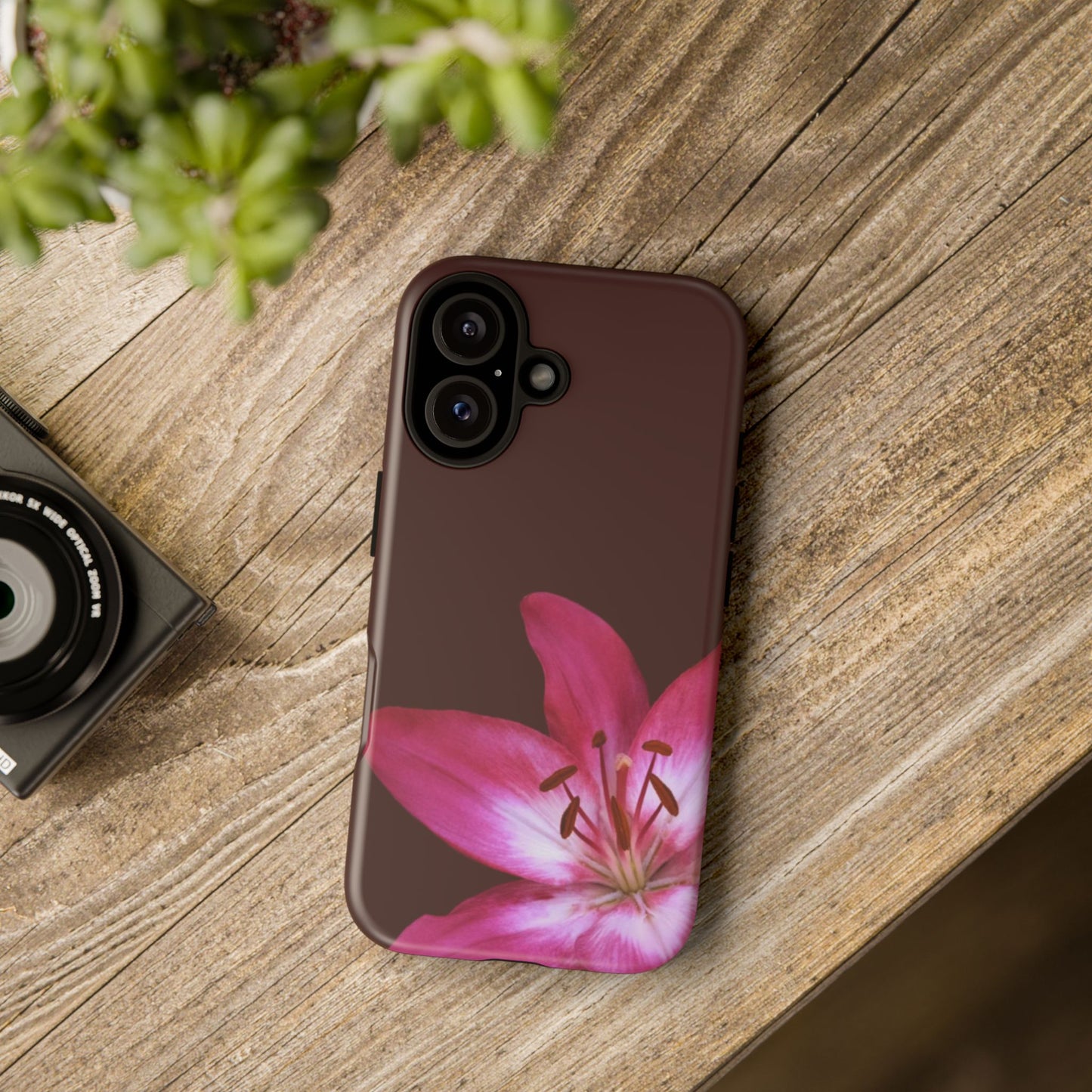 Burgundy Lily Floral – Phone Case Tough Case
