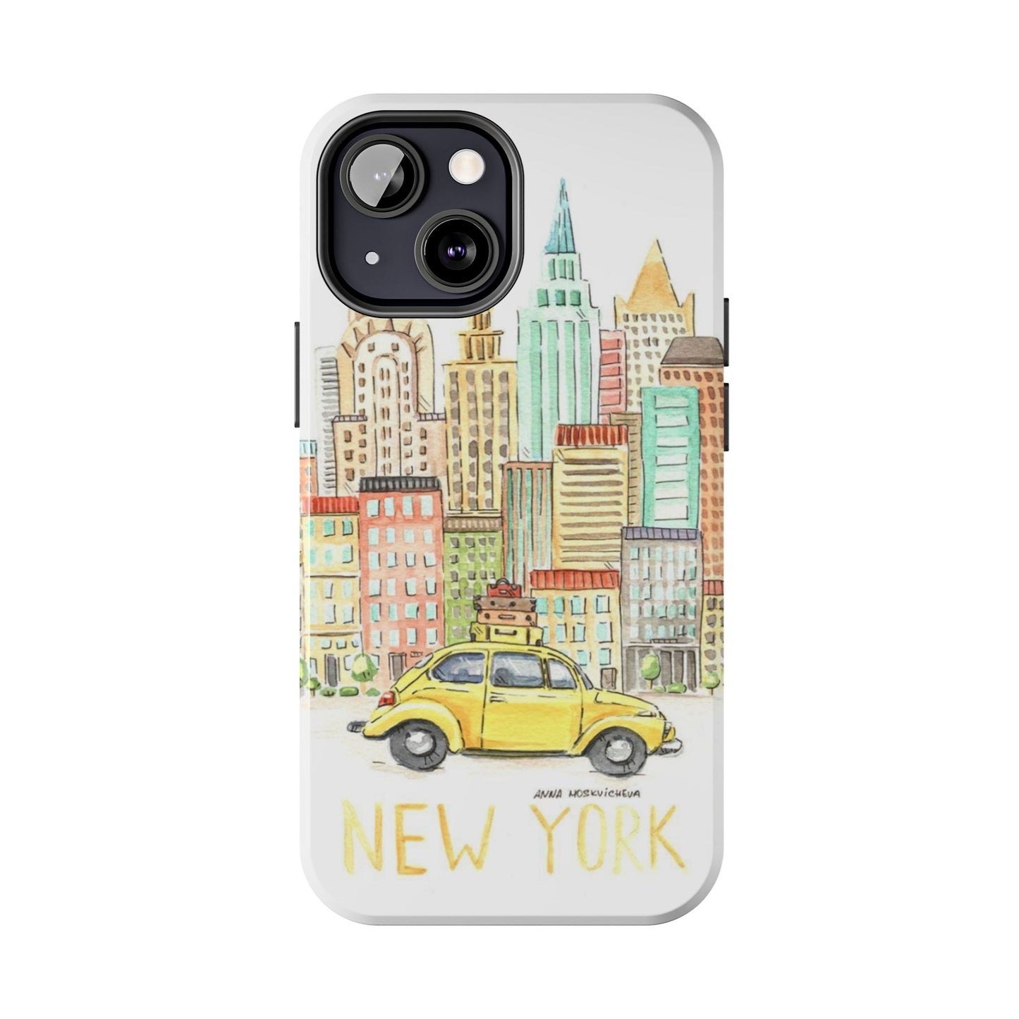 New York – New York Watercolor Skyline Tough Phone Case