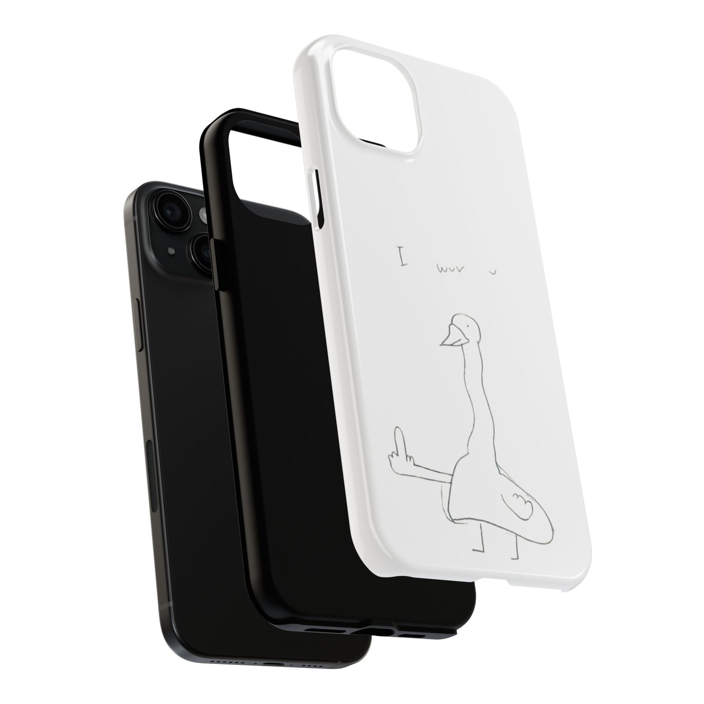 Funny Duck 'I wuv u'— Tough Phone Case