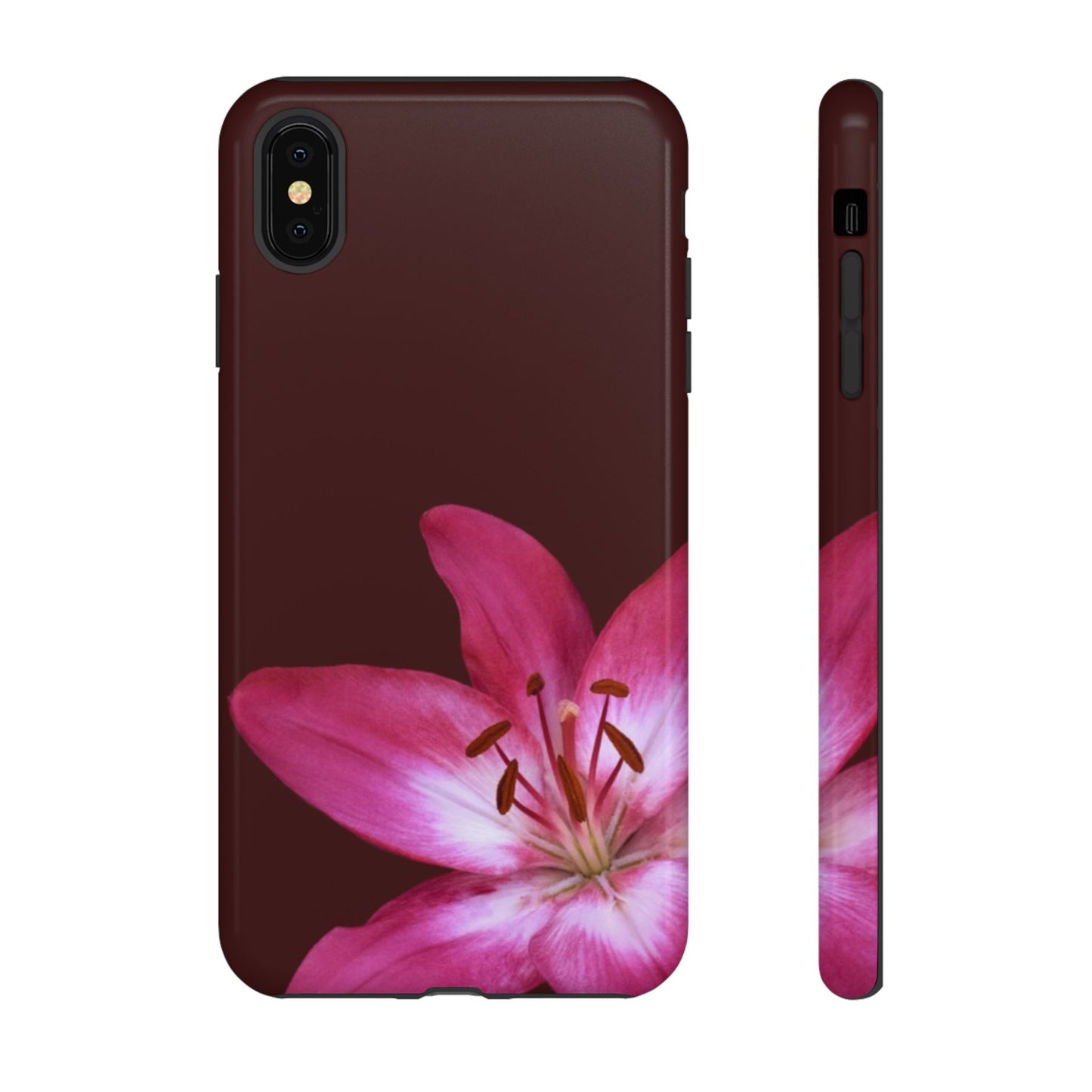 Burgundy Lily Floral – Phone Case Tough Case