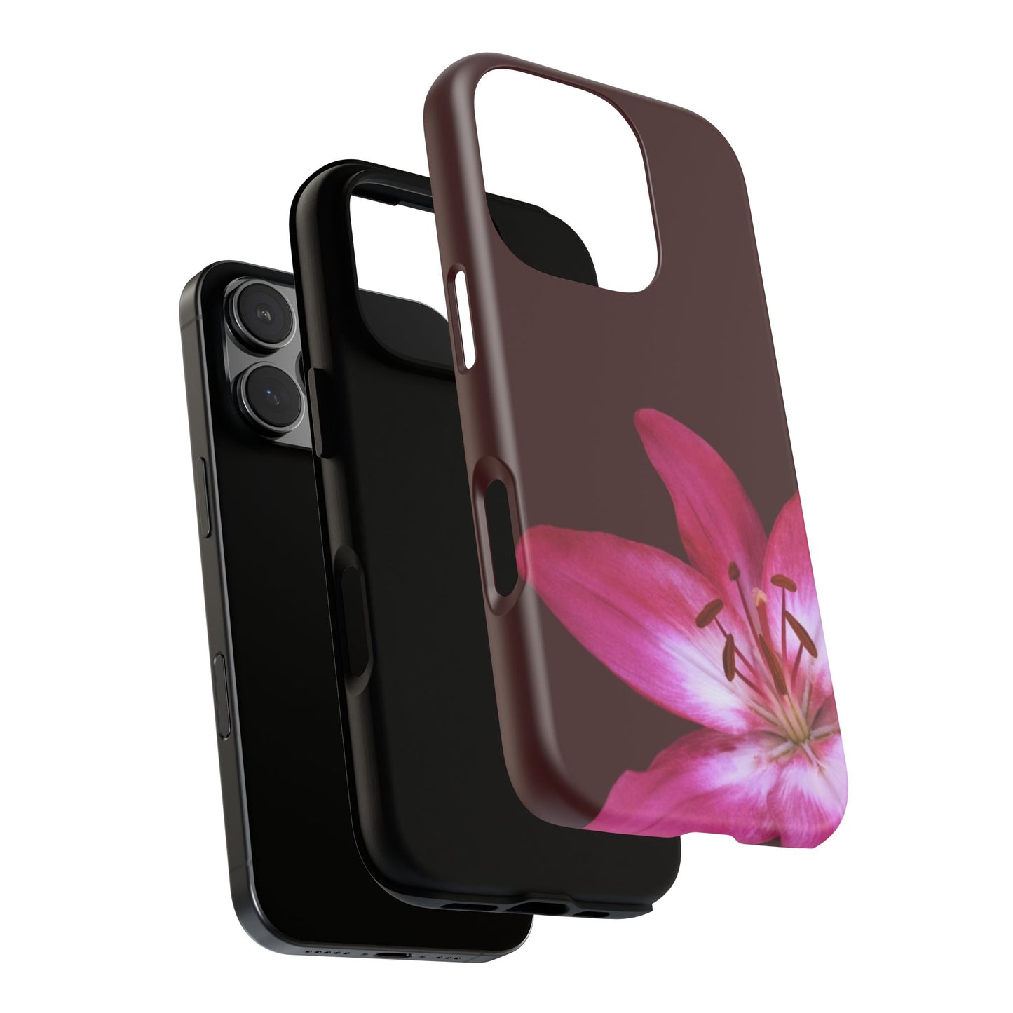 Burgundy Lily Floral – Phone Case Tough Case