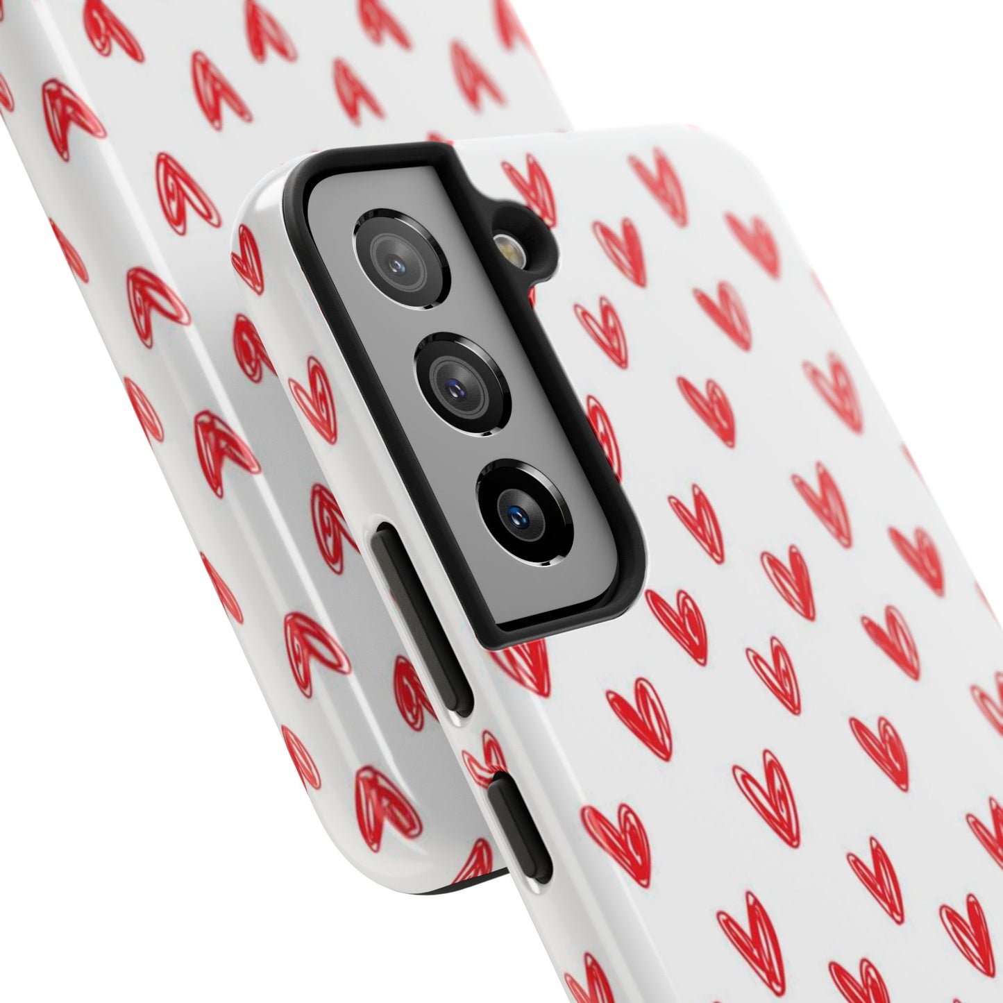 Love Notes | Red Hand-Drawn Hearts Phone Case Tough Phone Case
