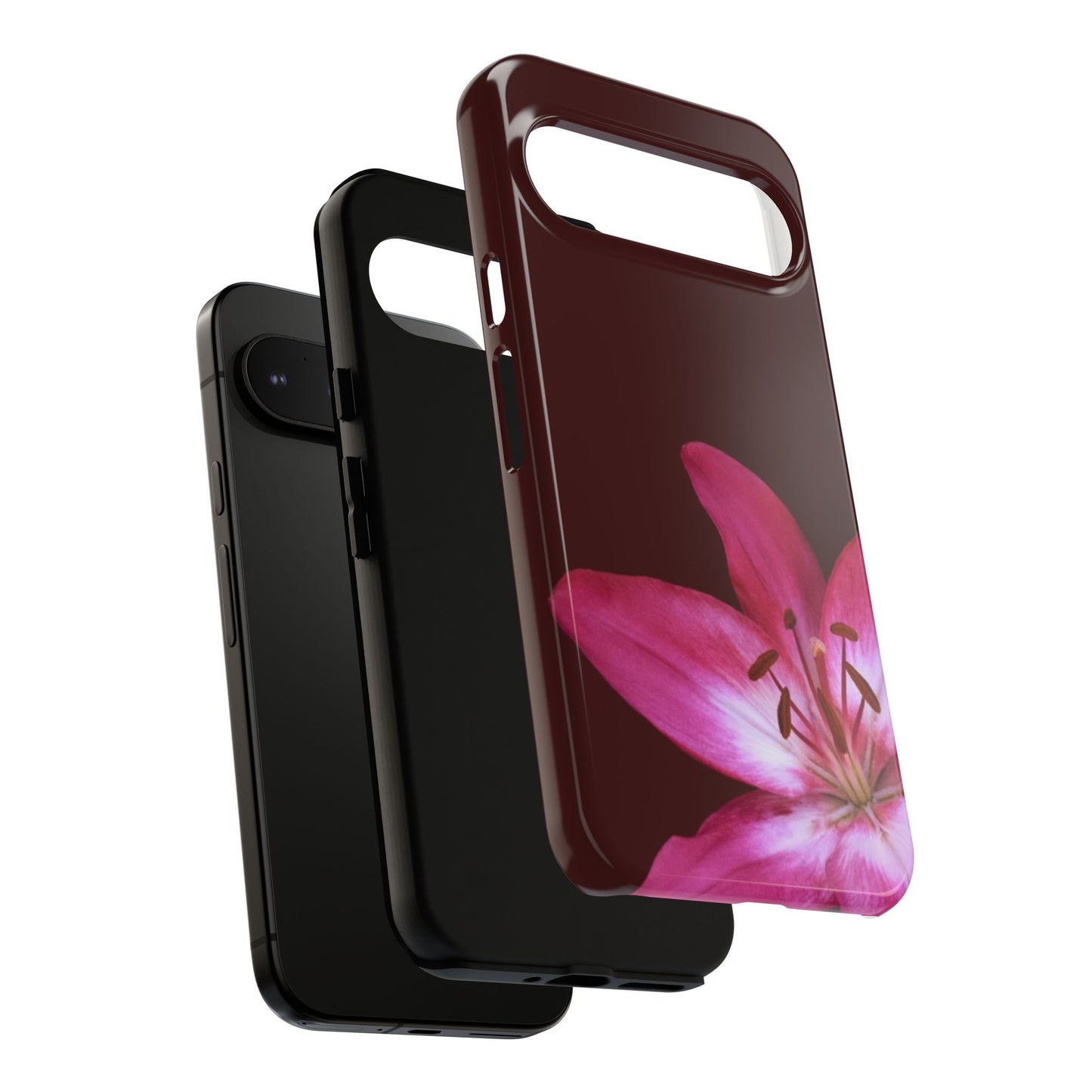 Burgundy Lily Floral – Phone Case Tough Case