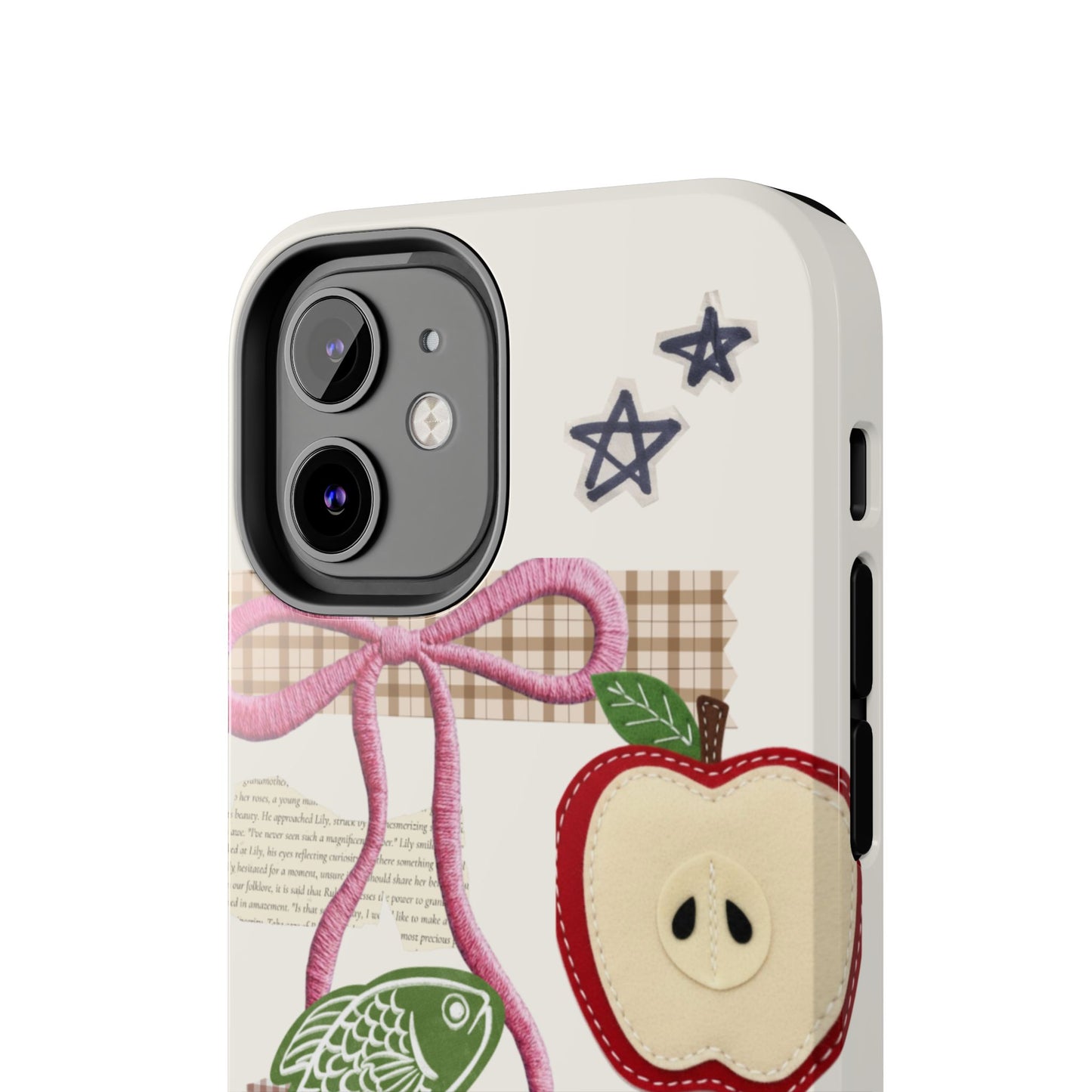 Spring Fling — Collage of Flowers Stars Fruit Fish Newspaper Cream Phone Case
