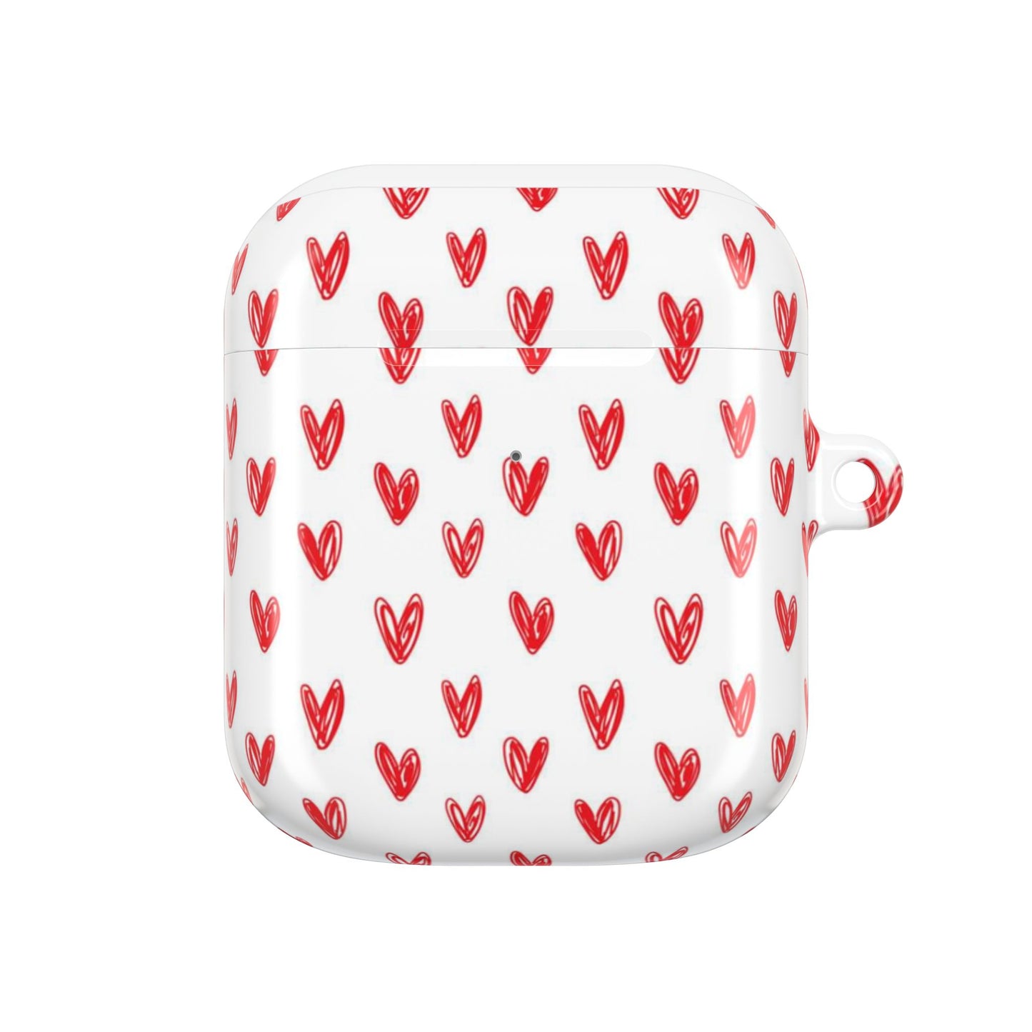 Handdrawn Red Hearts AirPod Case | Cute Heart Pattern AirPods Cover