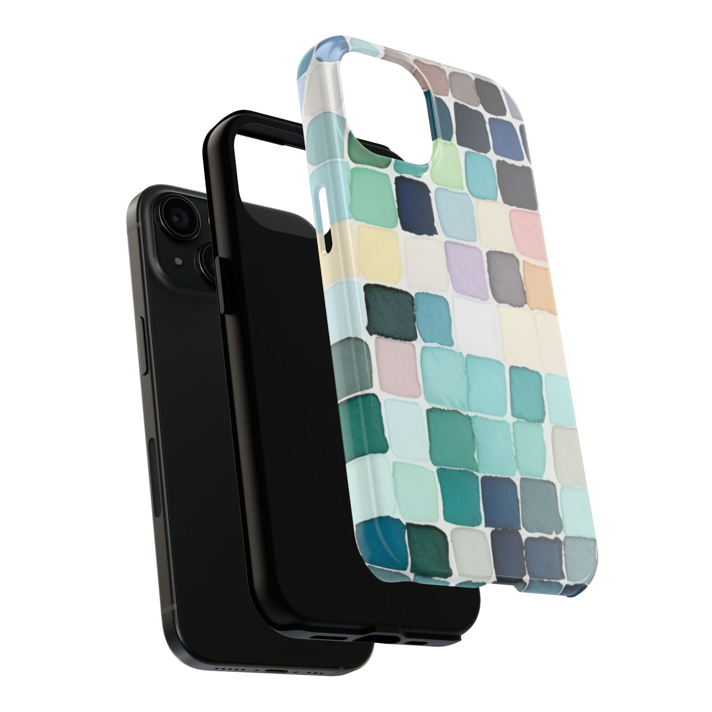 Watercolor —  Abstract Mosaic Tough Phone Case Pastel Tile Protective Cover
