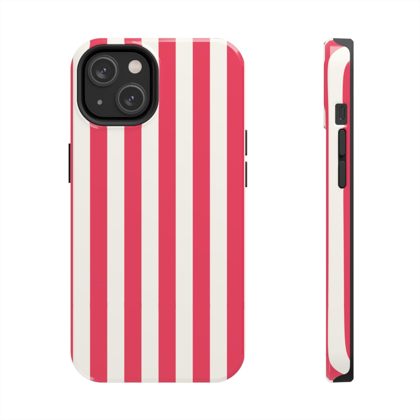 Red Strips — Red & White Vertical Stripe Tough Phone Case
