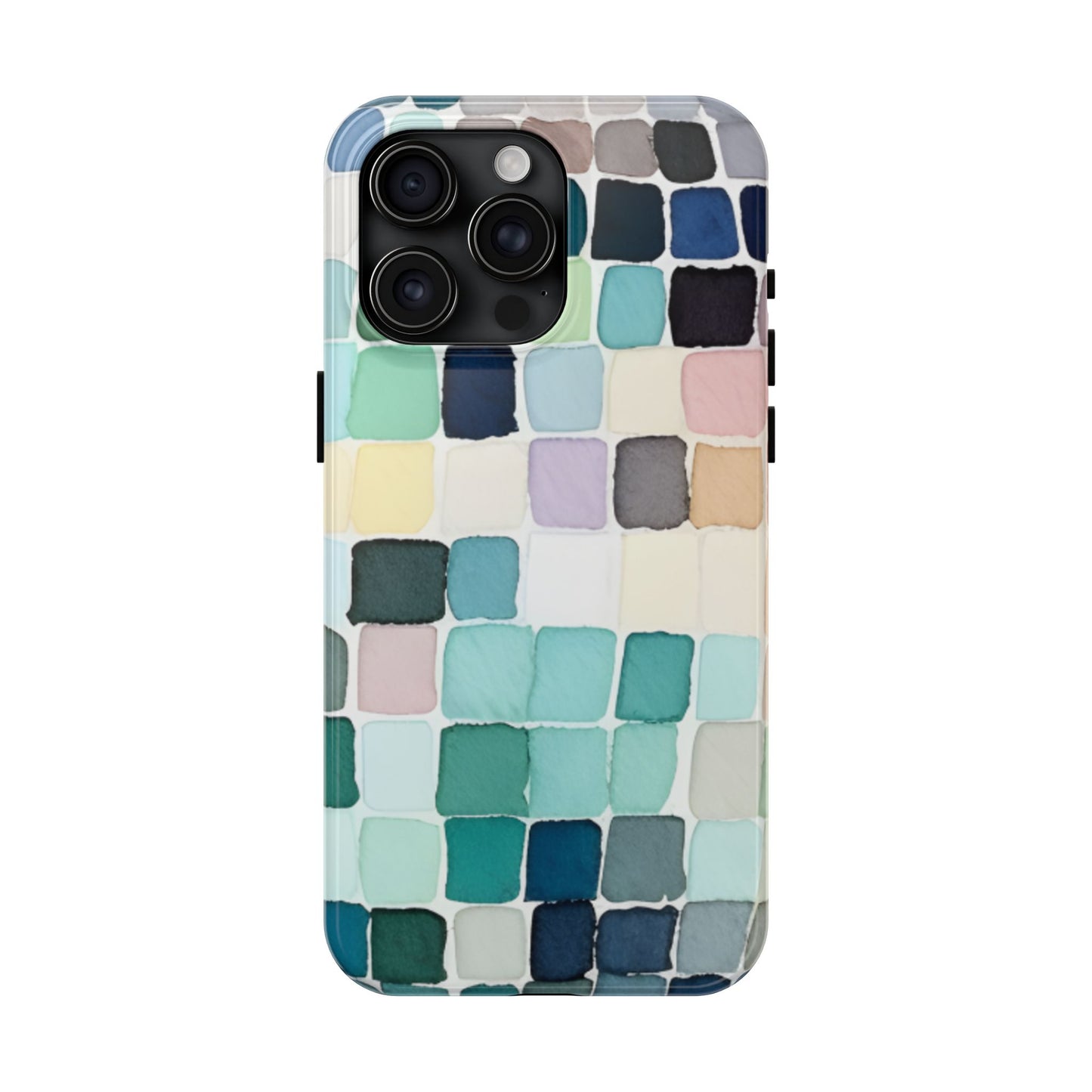Watercolor —  Abstract Mosaic Tough Phone Case Pastel Tile Protective Cover