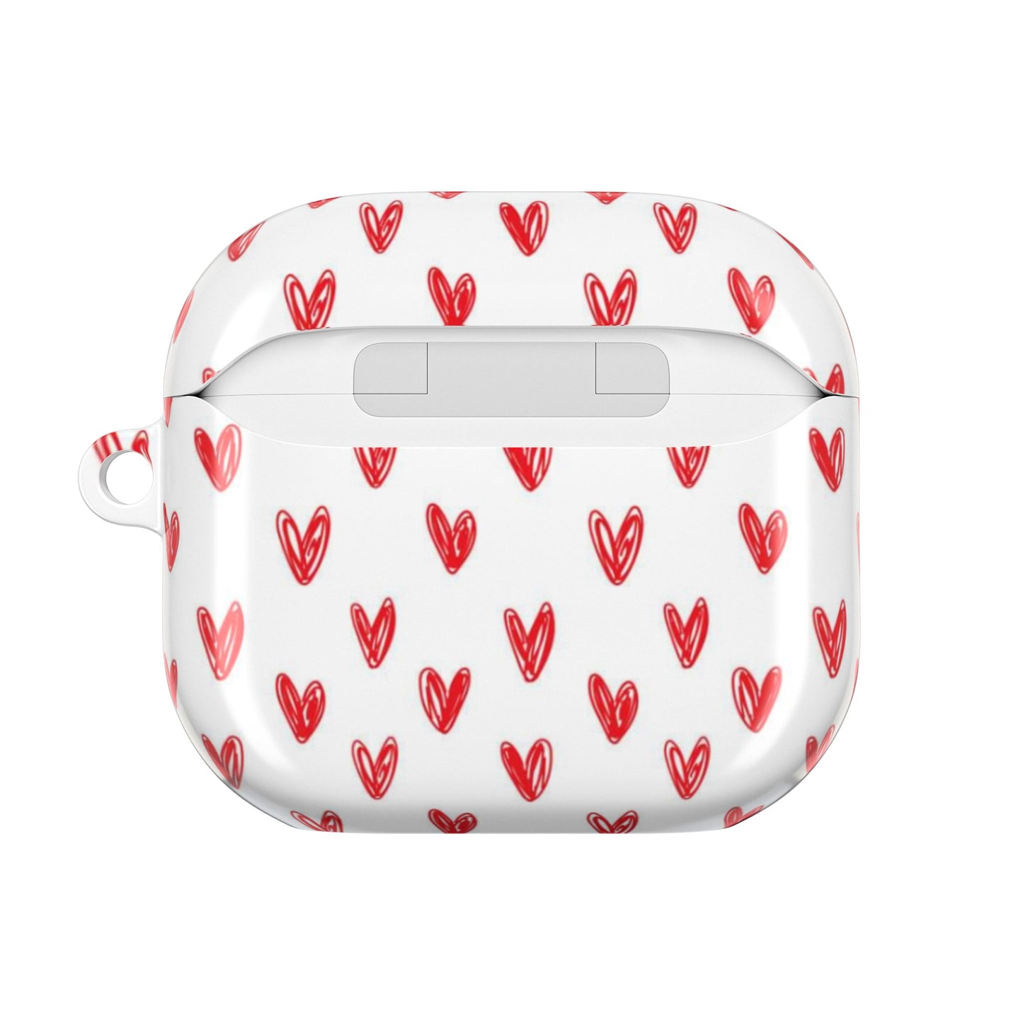 Handdrawn Red Hearts AirPod Case | Cute Heart Pattern AirPods Cover