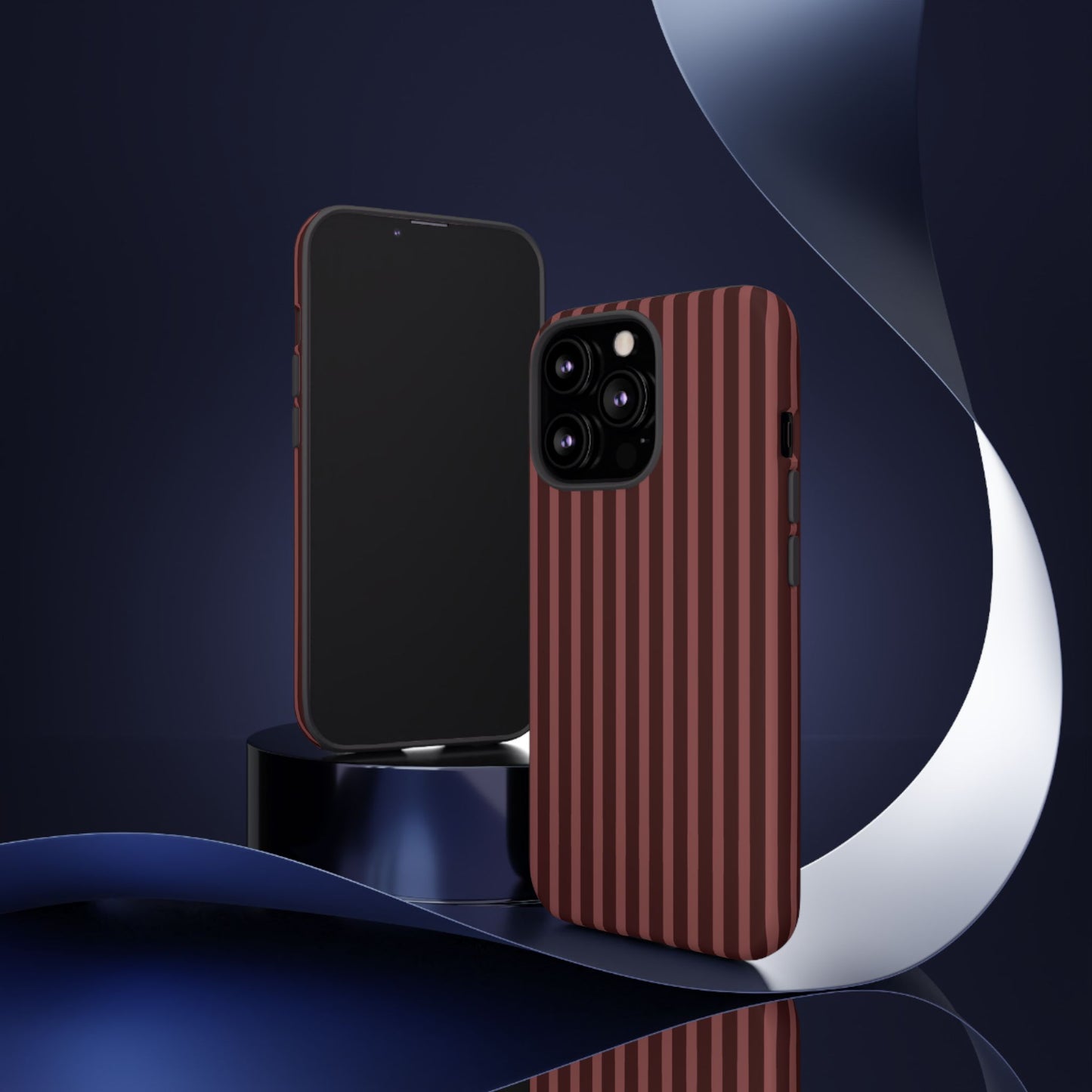 Striped Double Burgundy  — Tough Phone Case