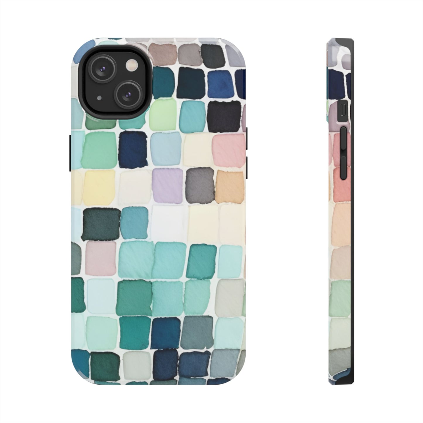 Watercolor —  Abstract Mosaic Tough Phone Case Pastel Tile Protective Cover