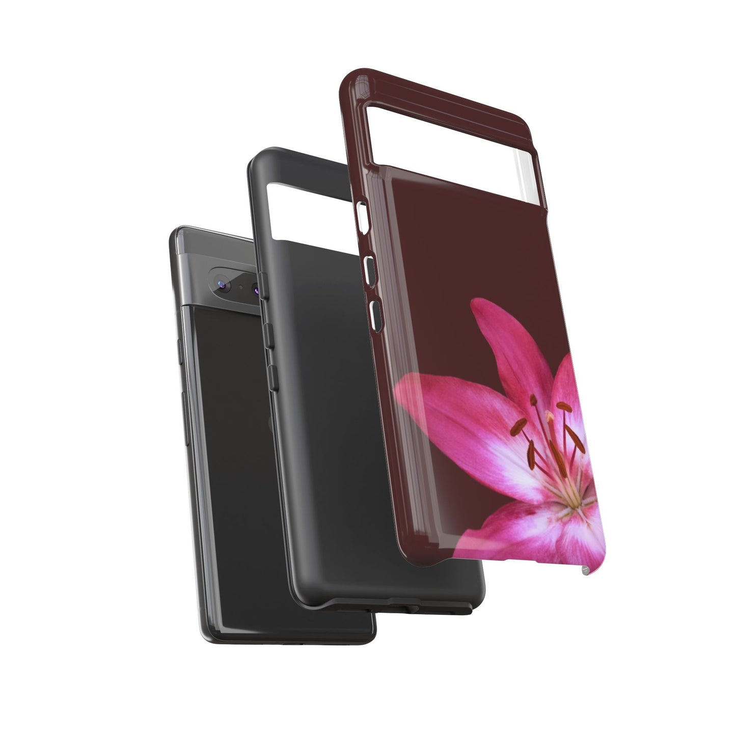 Burgundy Lily Floral – Phone Case Tough Case
