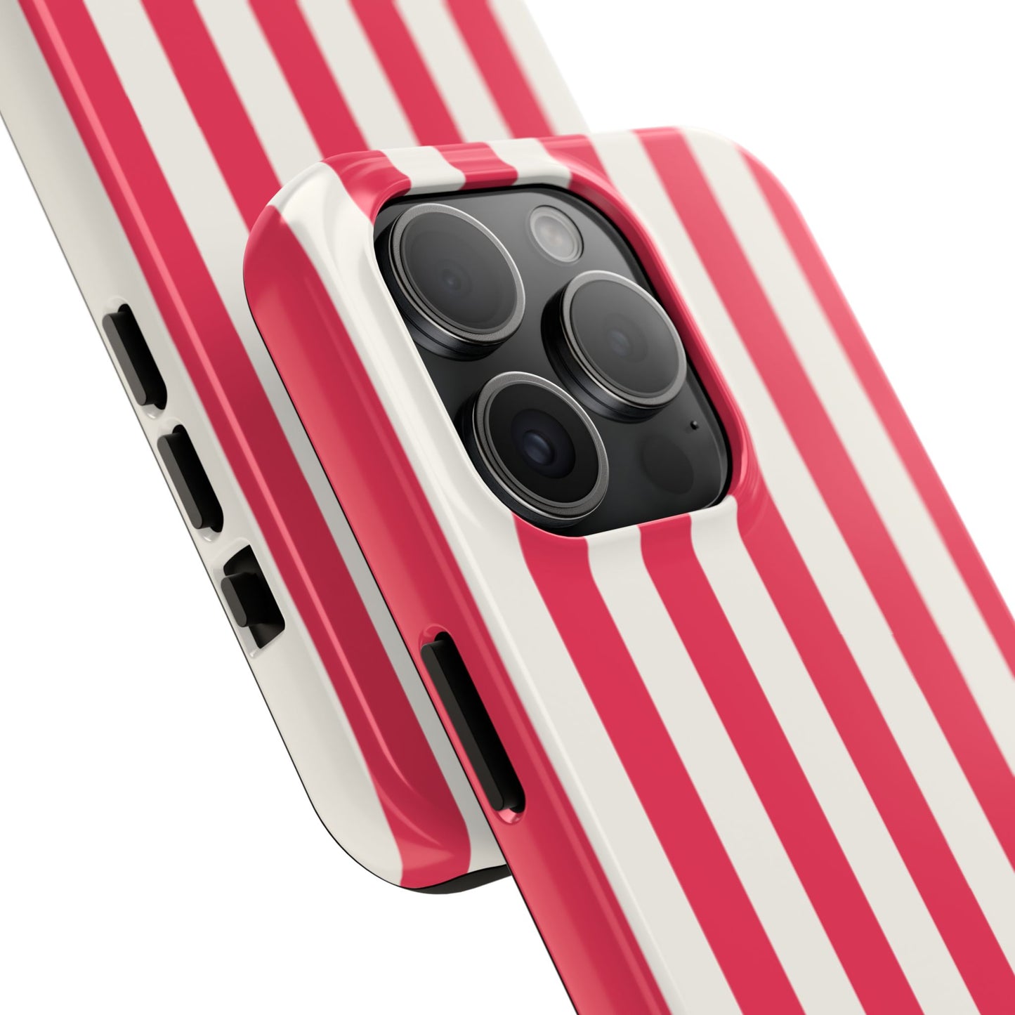 Red Strips — Red & White Vertical Stripe Tough Phone Case