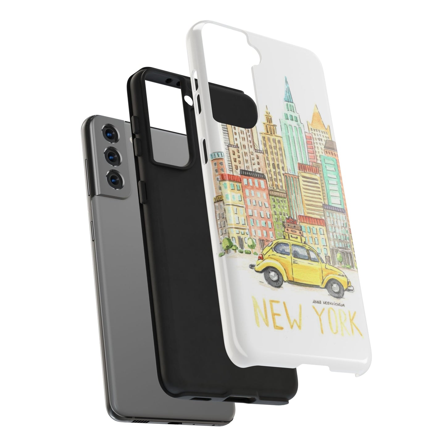 New York – New York Watercolor Skyline Tough Phone Case