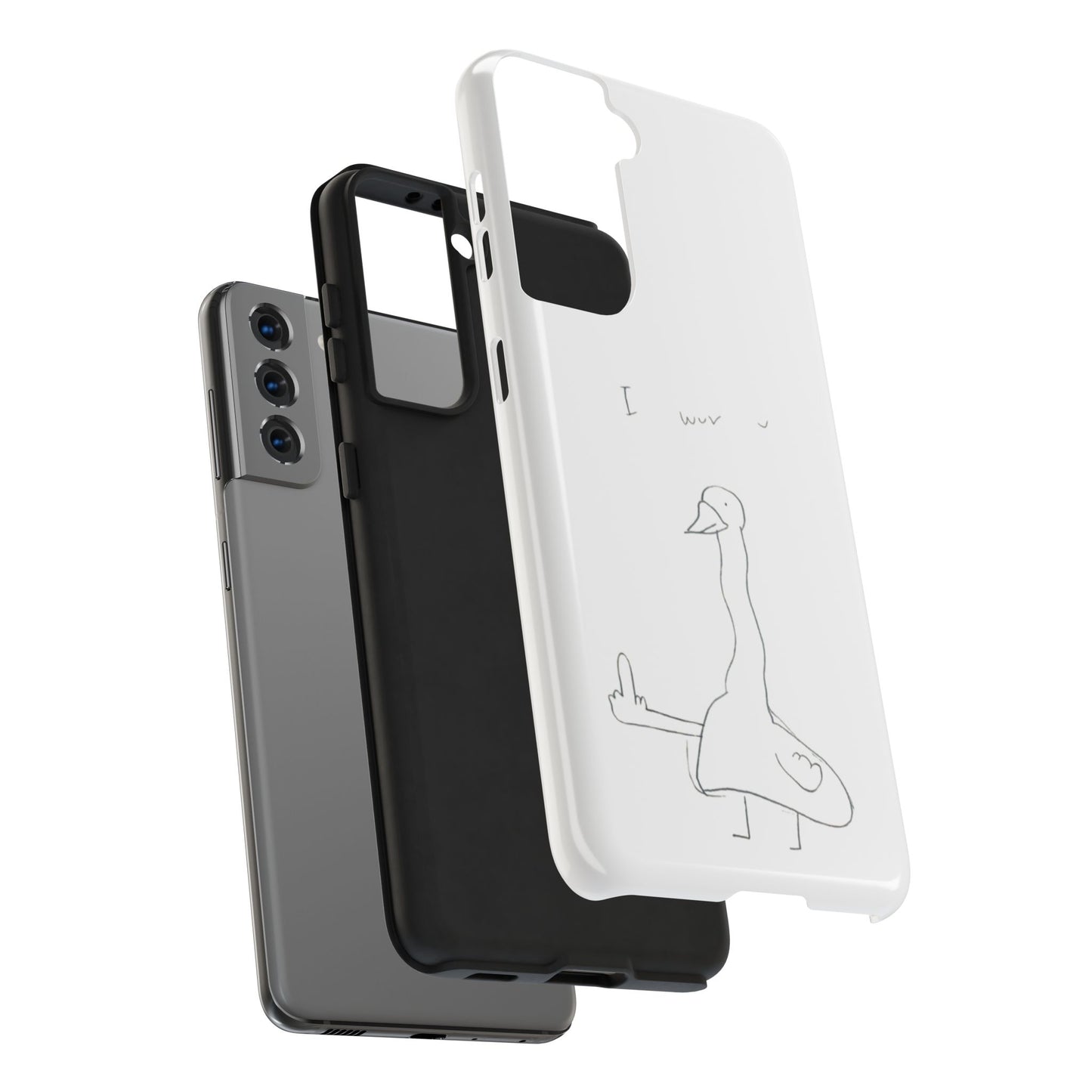 Funny Duck 'I wuv u'— Tough Phone Case