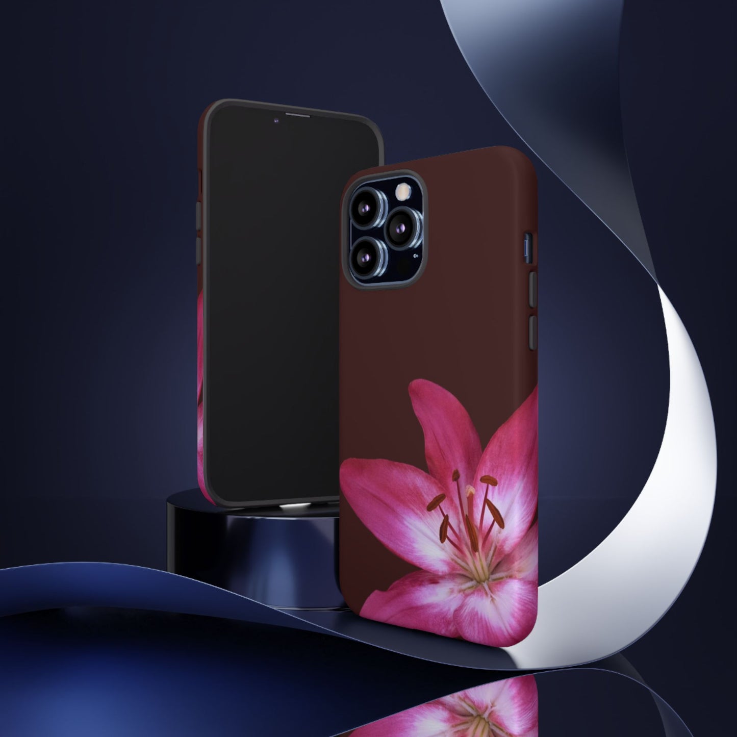 Burgundy Lily Floral – Phone Case Tough Case