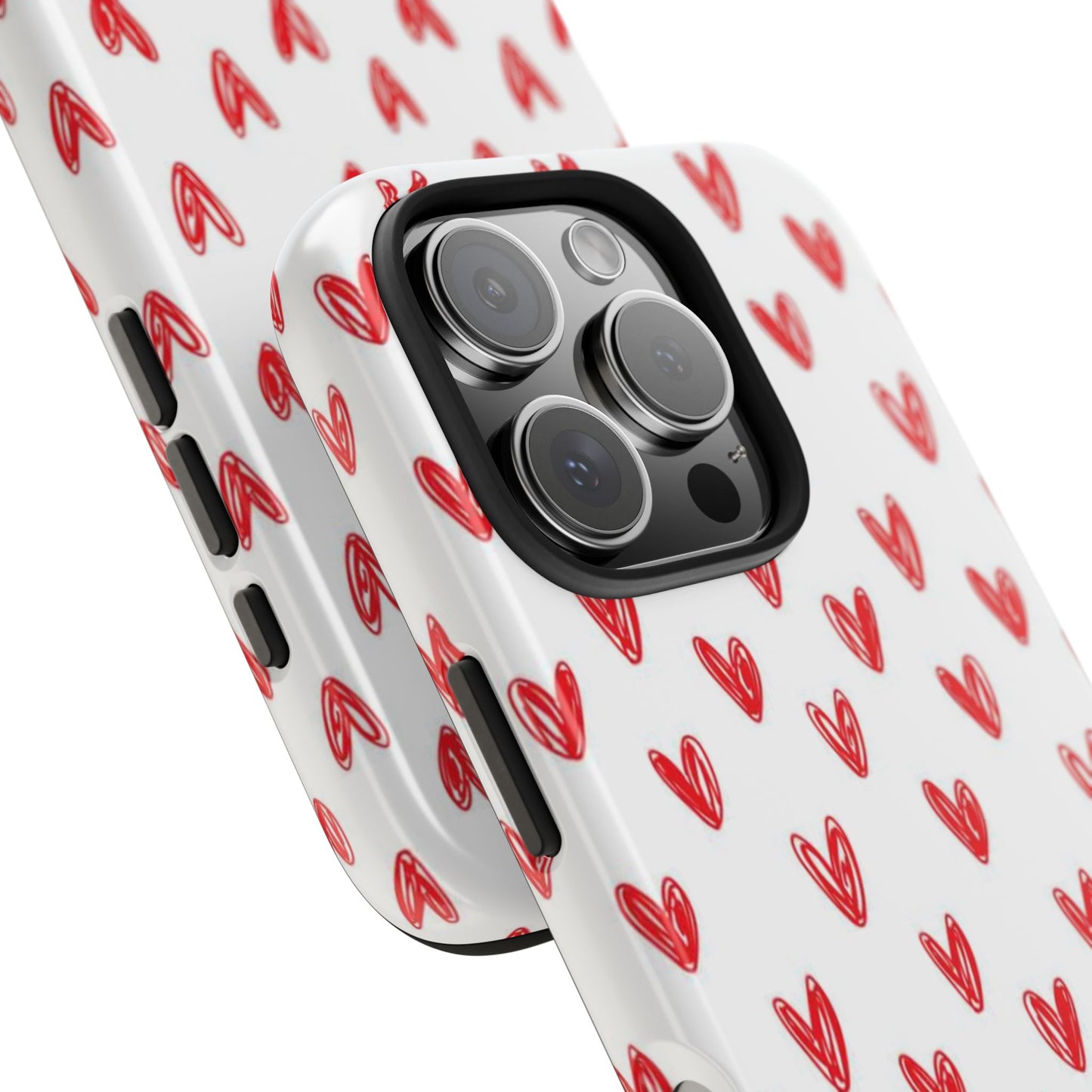 Love Notes | Red Hand-Drawn Hearts Phone Case Tough Phone Case