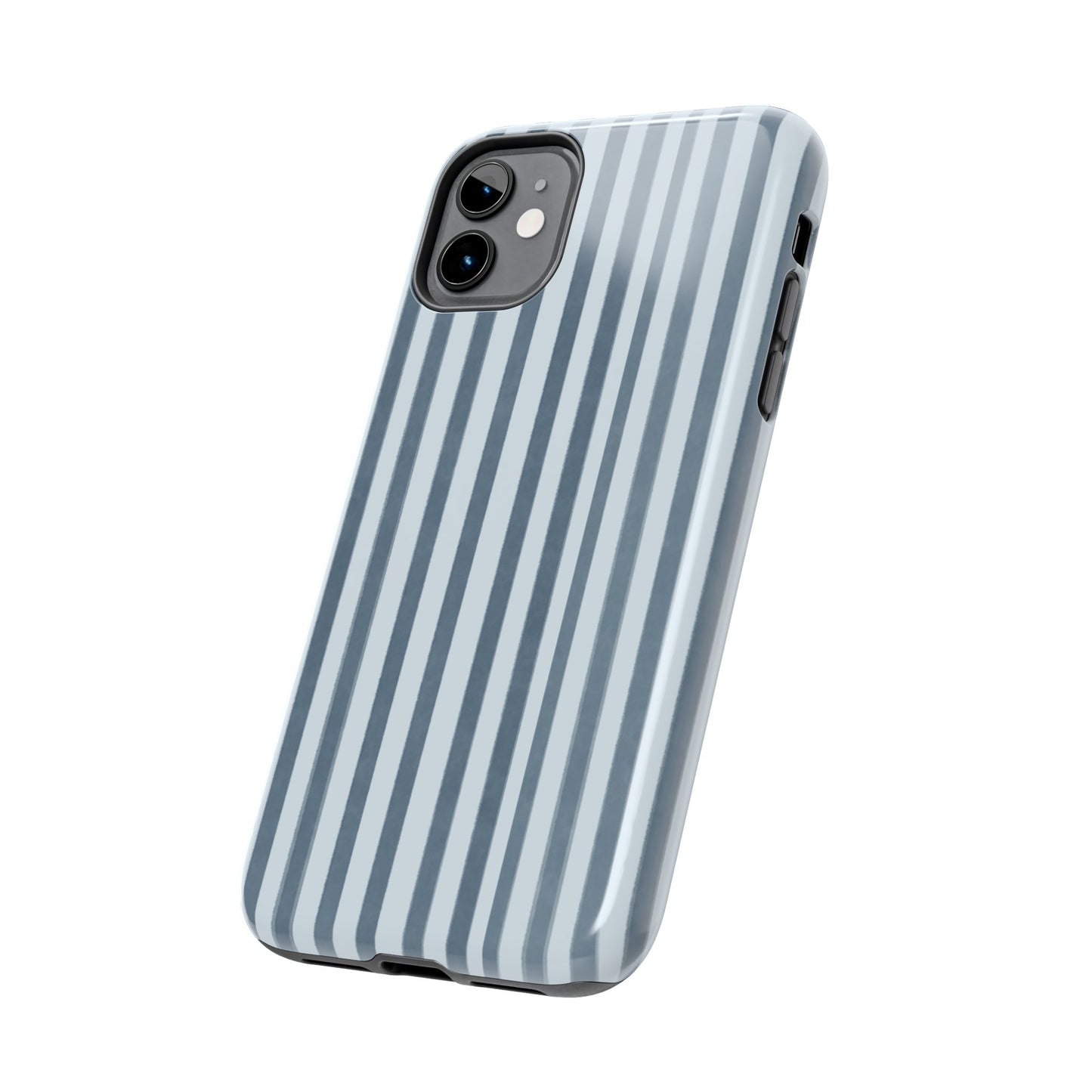 Rainy Day – Striped Tough Phone Case Blue Vertical Stripes,