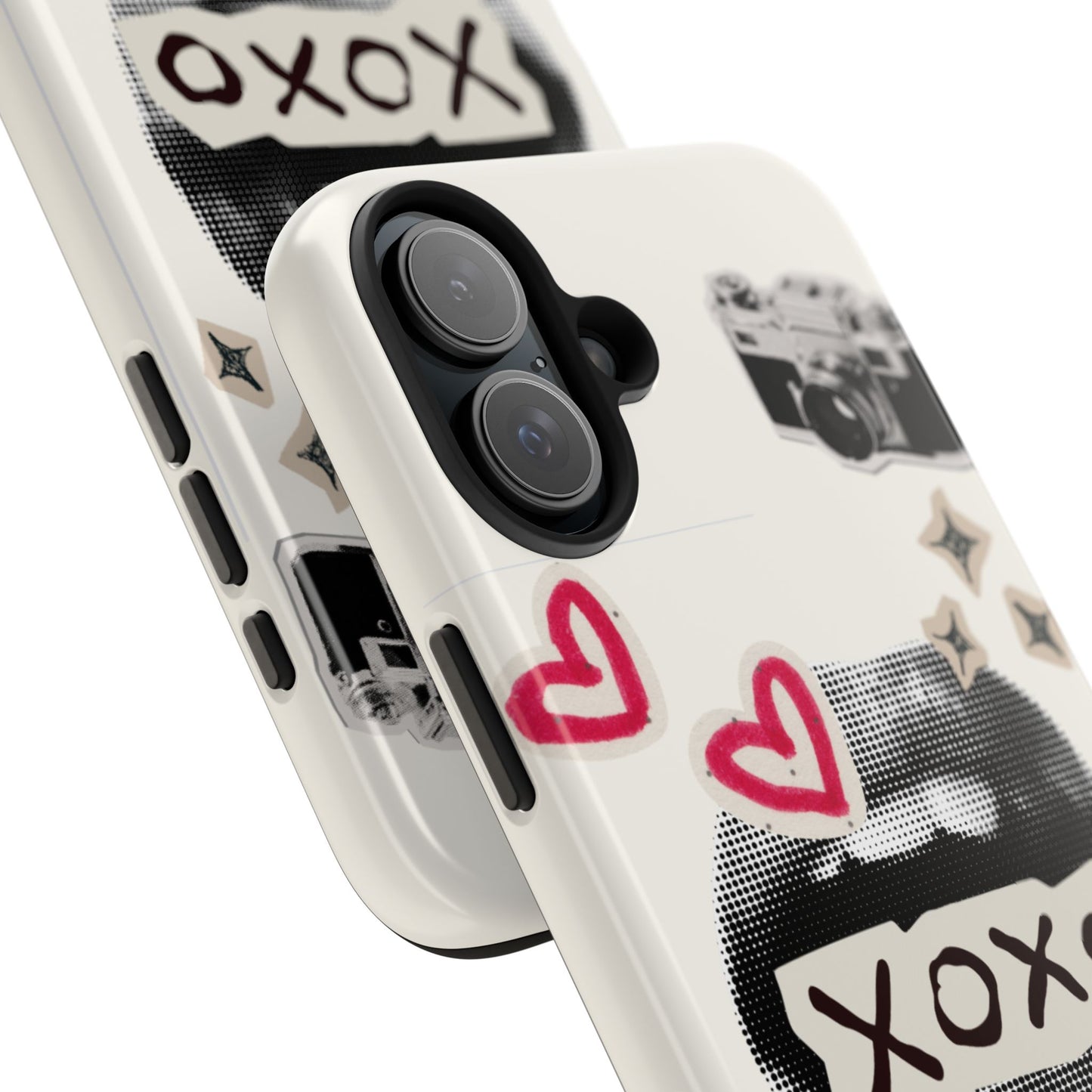 XOXO Lips Phone Case | Retro Pop Art Camera & Hearts