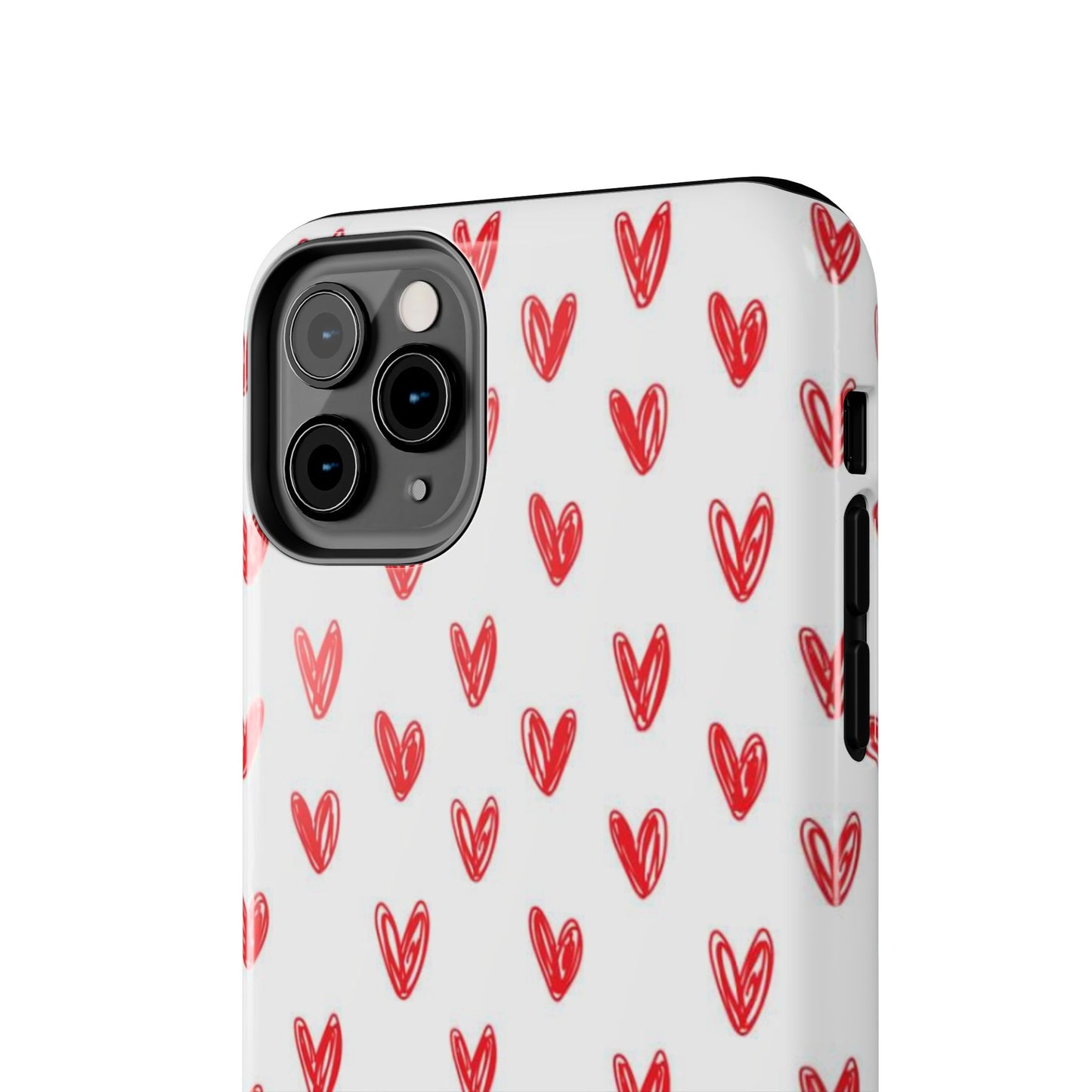 Love Notes | Red Hand-Drawn Hearts Phone Case Tough Phone Case