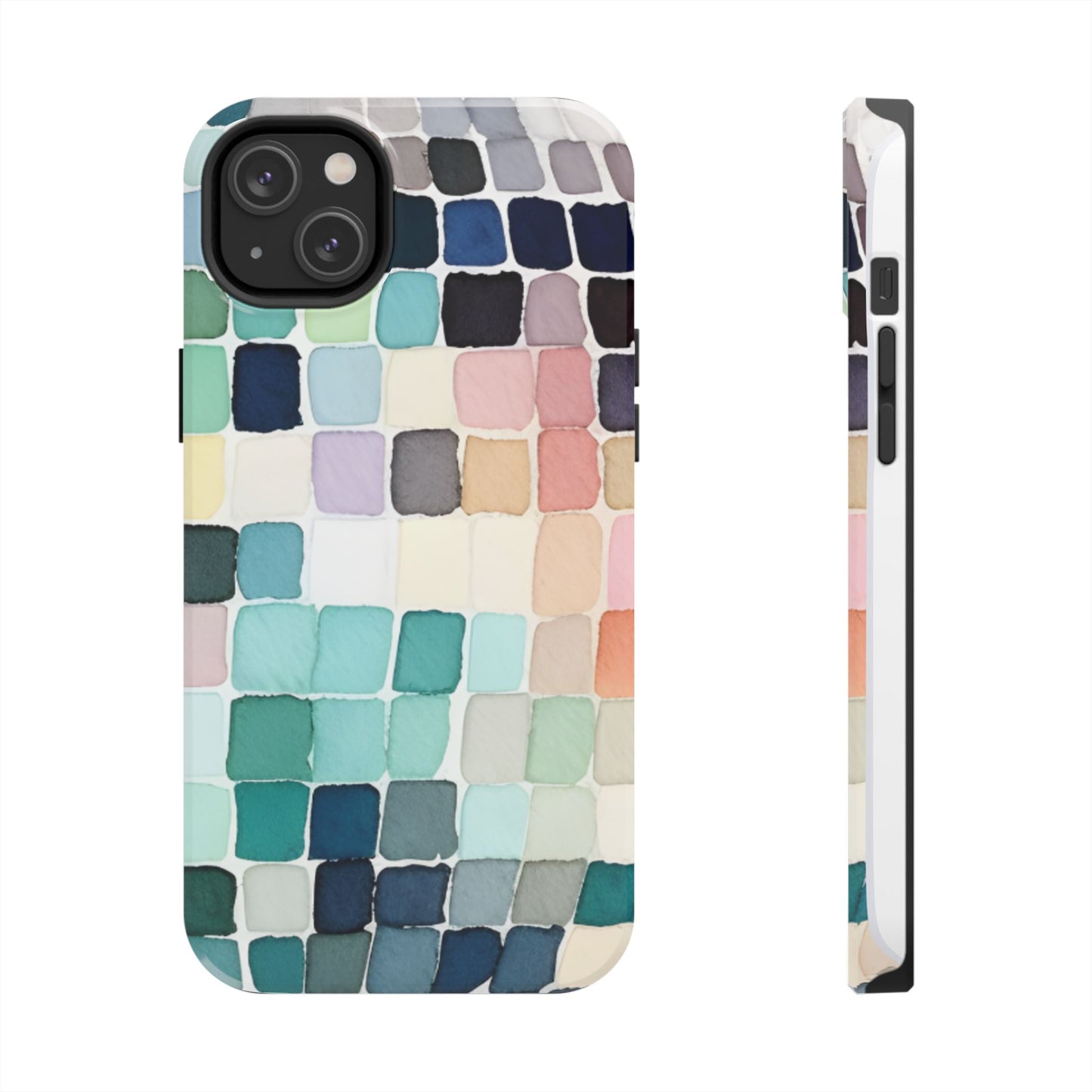 Watercolor —  Abstract Mosaic Tough Phone Case Pastel Tile Protective Cover