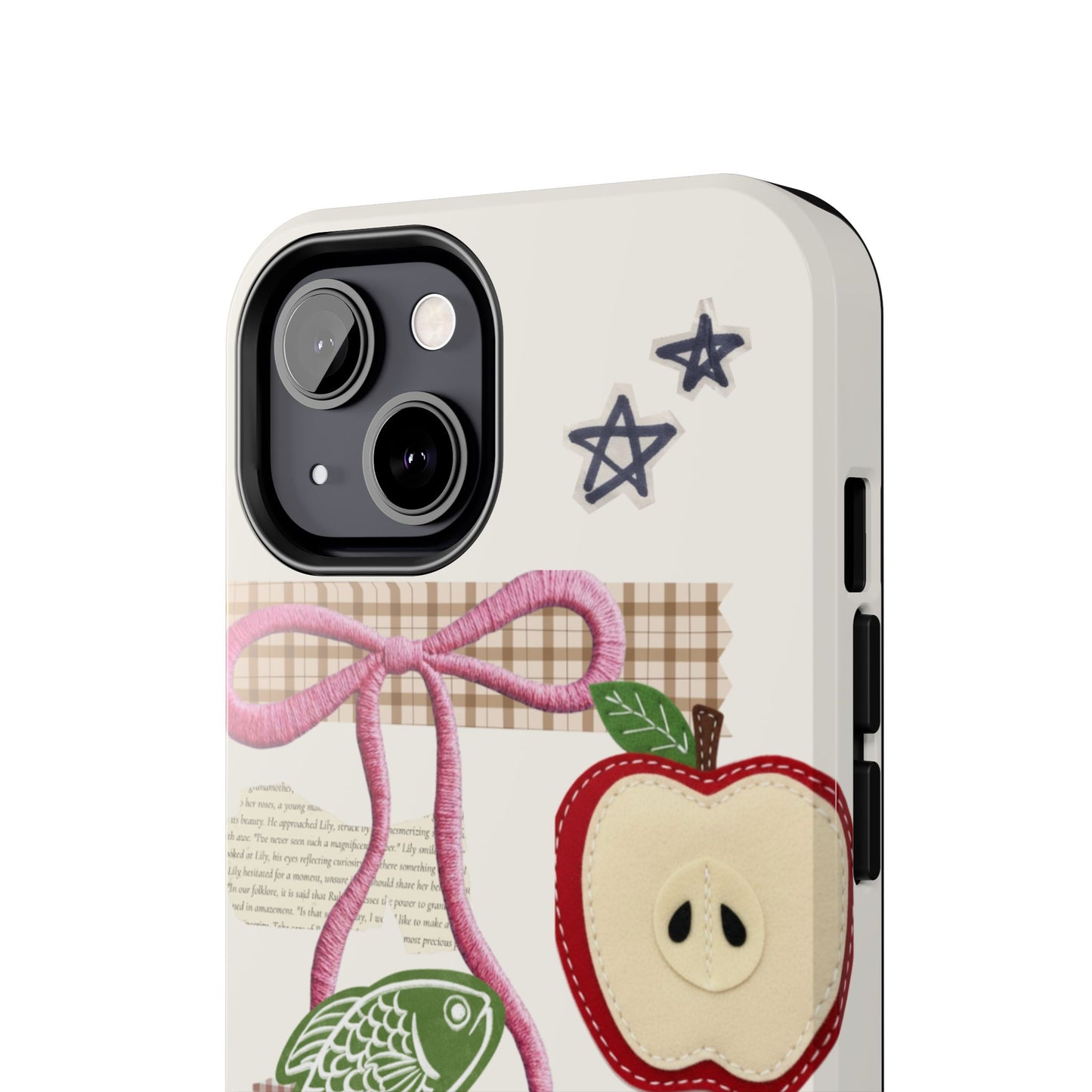 Spring Fling — Collage of Flowers Stars Fruit Fish Newspaper Cream Phone Case