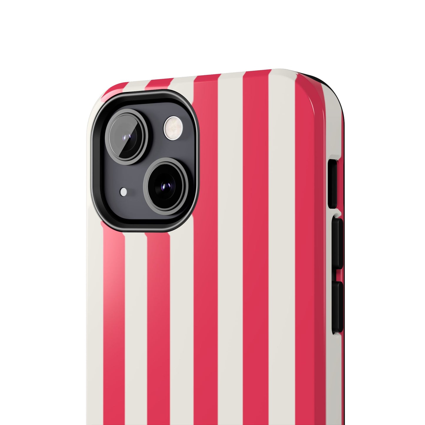 Red Strips — Red & White Vertical Stripe Tough Phone Case