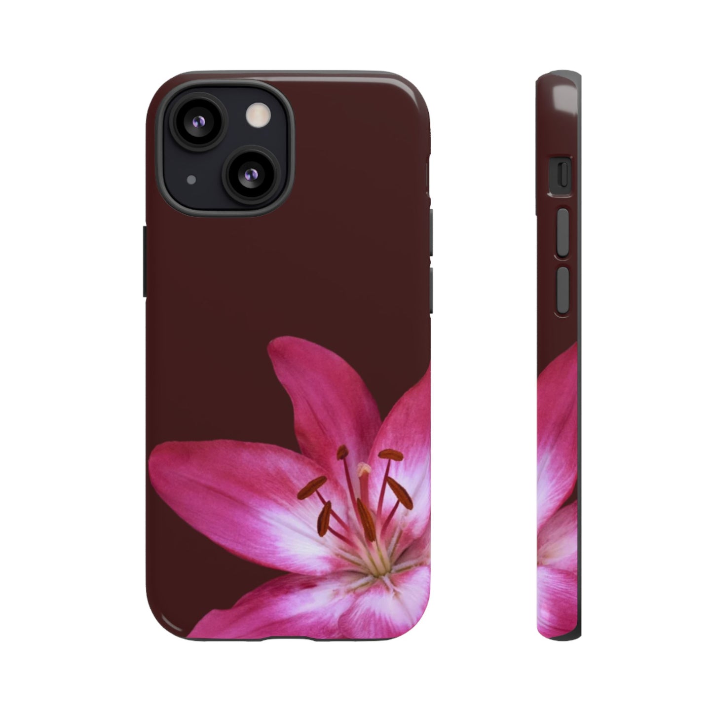 Burgundy Lily Floral – Phone Case Tough Case
