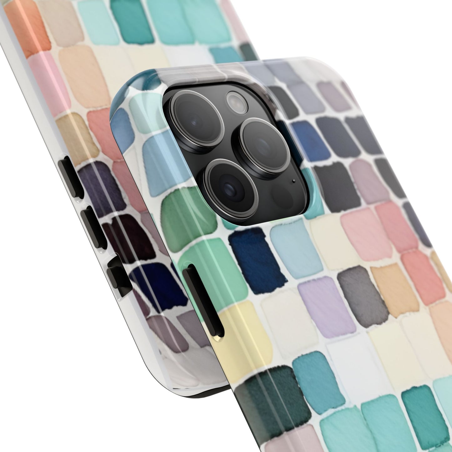 Watercolor —  Abstract Mosaic Tough Phone Case Pastel Tile Protective Cover