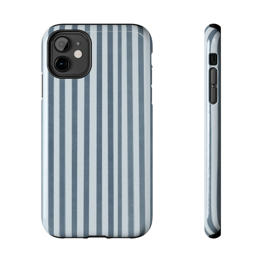 Rainy Day – Striped Tough Phone Case Blue Vertical Stripes,
